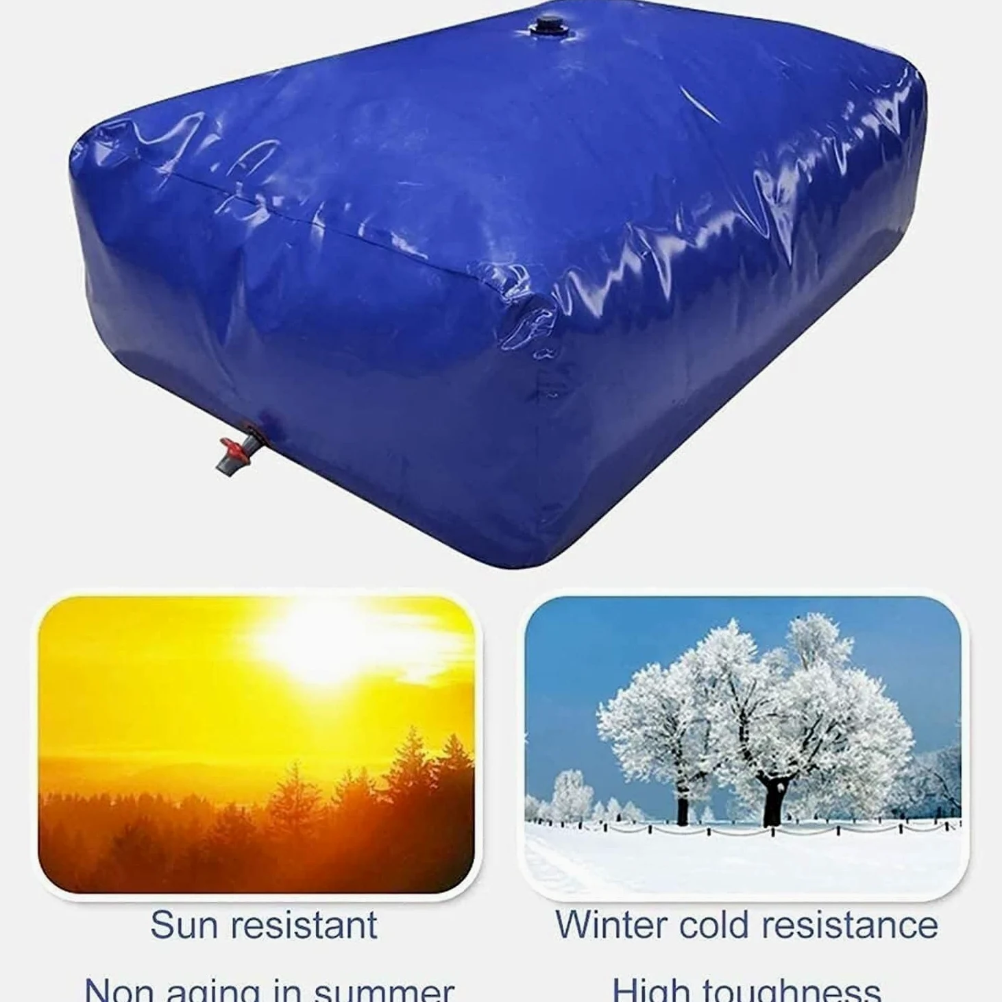 AviiSo Tanque de Agua Vejiga de Almacenamiento de Agua para el Agua de construcción agrícola al Aire Libre, Bolsa de Recogida de contenedores de Agua de Lluvia (Size : 540L/142Gal/1.2x0.8x0.56 m)