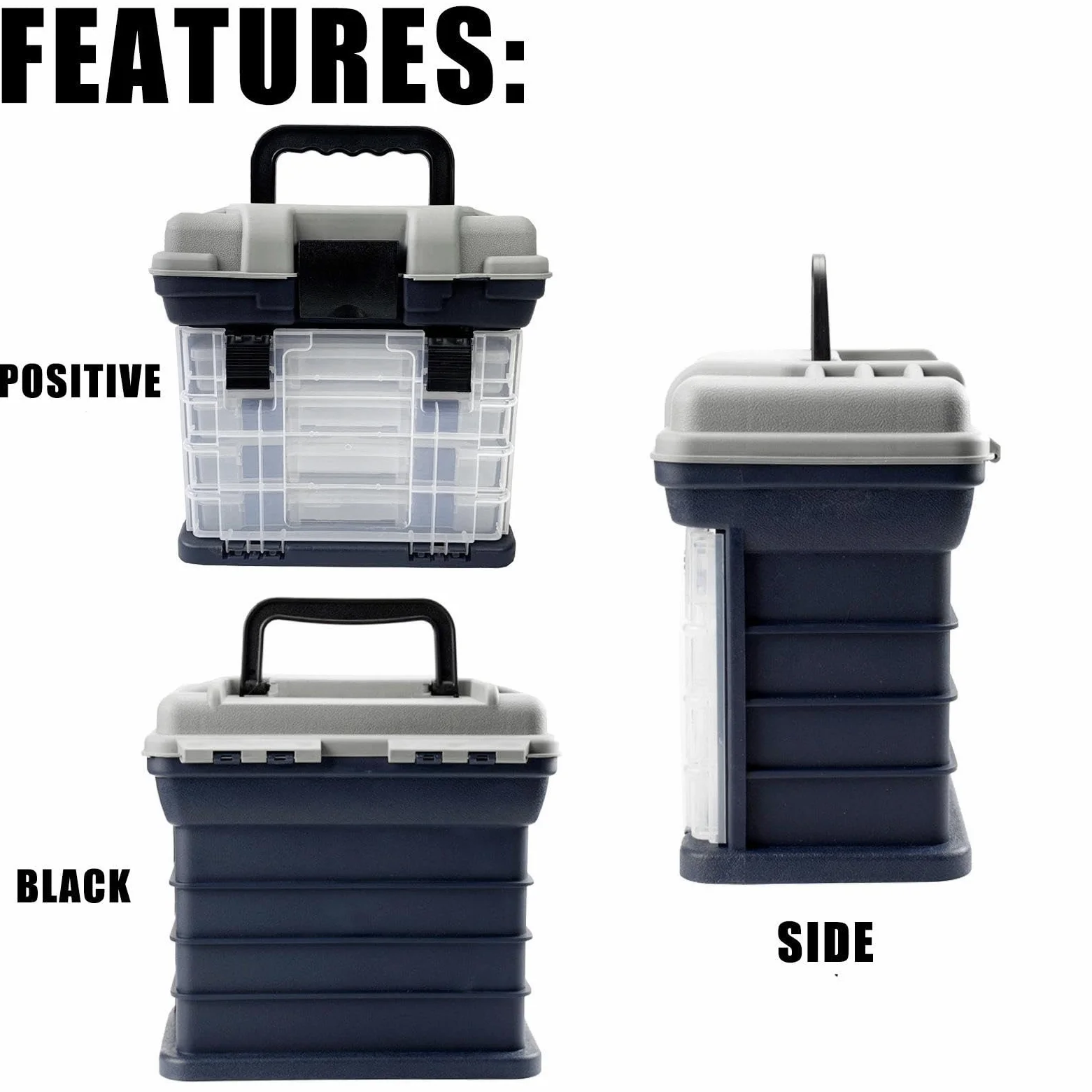 Estuche de de 4 capas con asa, caja de aparejos de, gran capacidad, 4 capas, caja de aparejos de, bandejas de almacenamiento de aparejos, caja de aparejos de portátil | 4 capas, de aparejos de, bandejas de almacenamiento de aparejos, de aparejos de portát