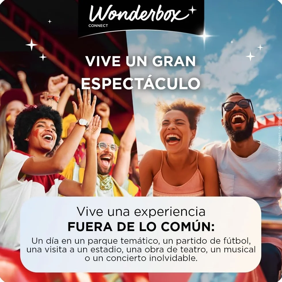 WONDERBOX Connect - Caja Regalo - Fútbol 100% Europeo - 2 entradas para 1 Partido de fútbol - A Elegir Entre 5 Clubes en Europa - Válido Durante 27 Meses