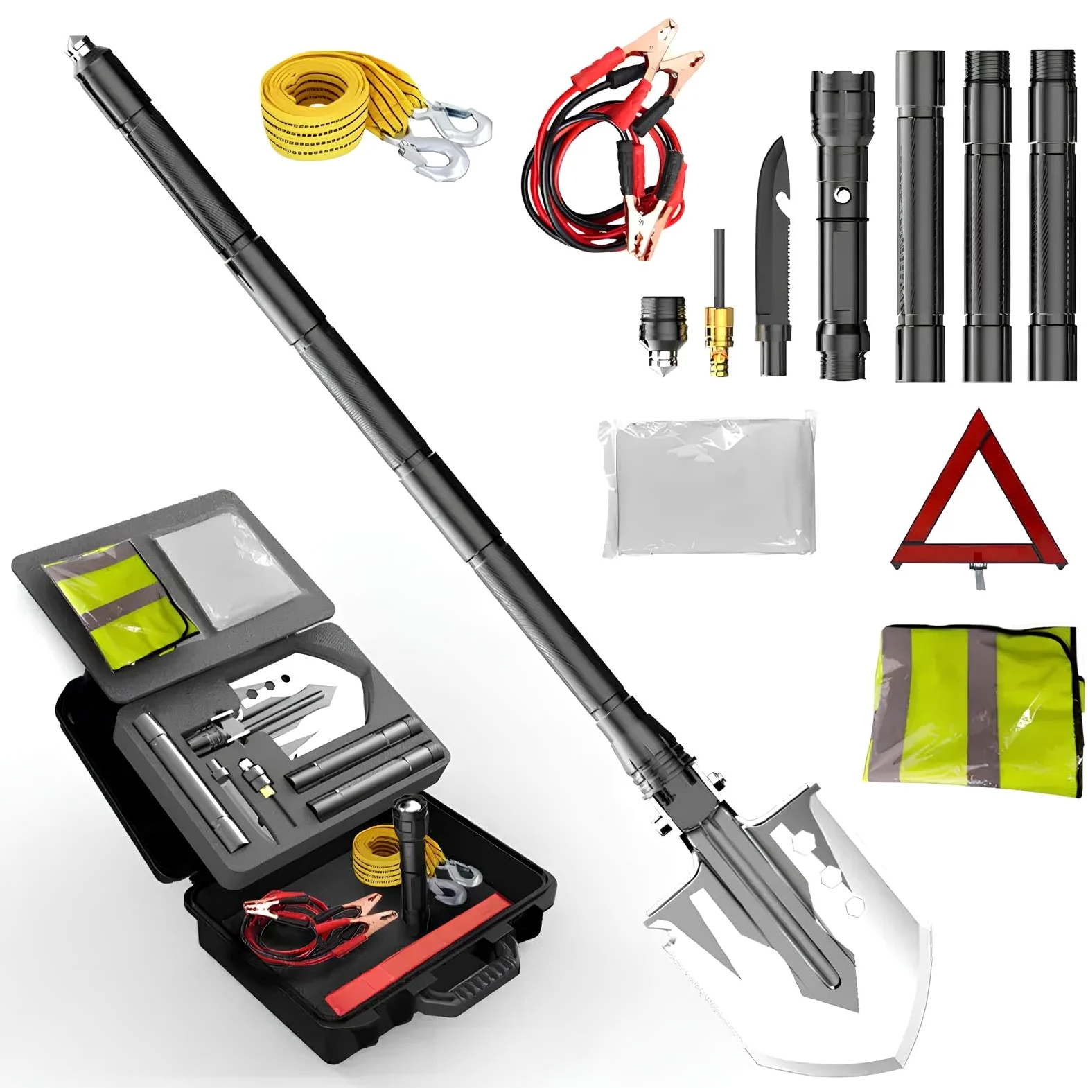 Kit de supervivencia multifuncional 10 en 1 – Kit de supervivencia compacto para camping, senderismo, aventuras al aire libre y situaciones de emergencia, ideal para coche, bushcraft y caza