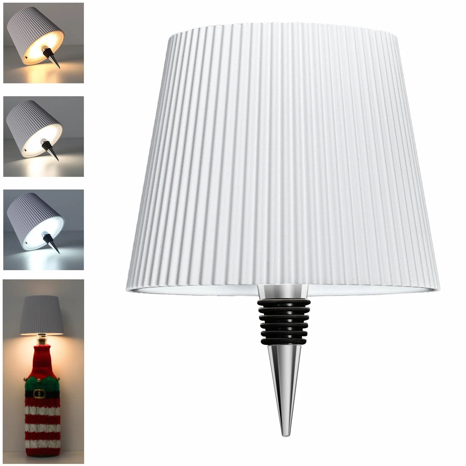 Lámpara Botella LED Blanca Recargable USB-C IP54 3 Tonos Regulables sin Cable