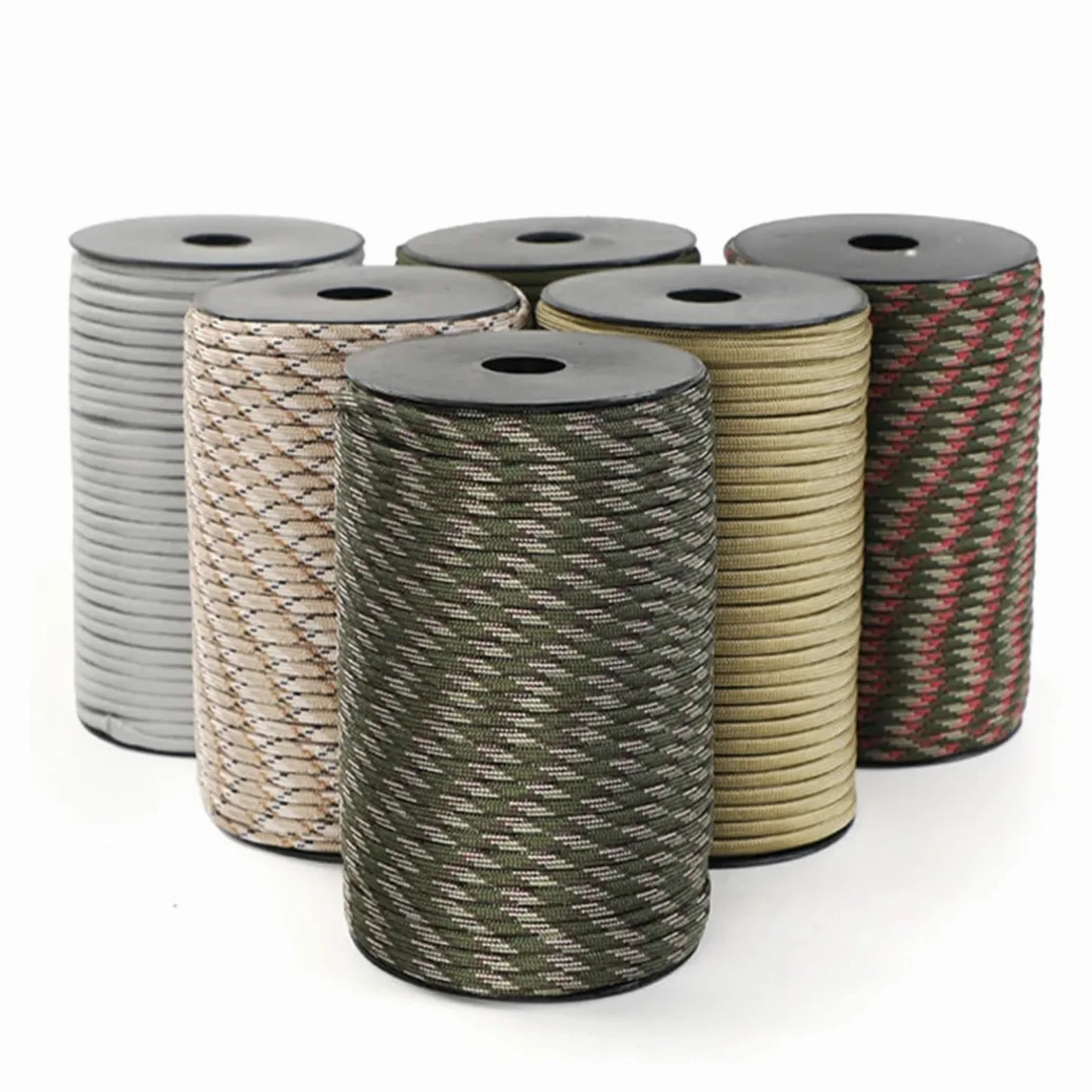 Paracorde 650 Paracord 9 hebras 4mm Cuerda de paracaídas Accesorios Camping DIY Tejido Equipo Supervivencia al Aire Libre Tienda(9C Black,100M)