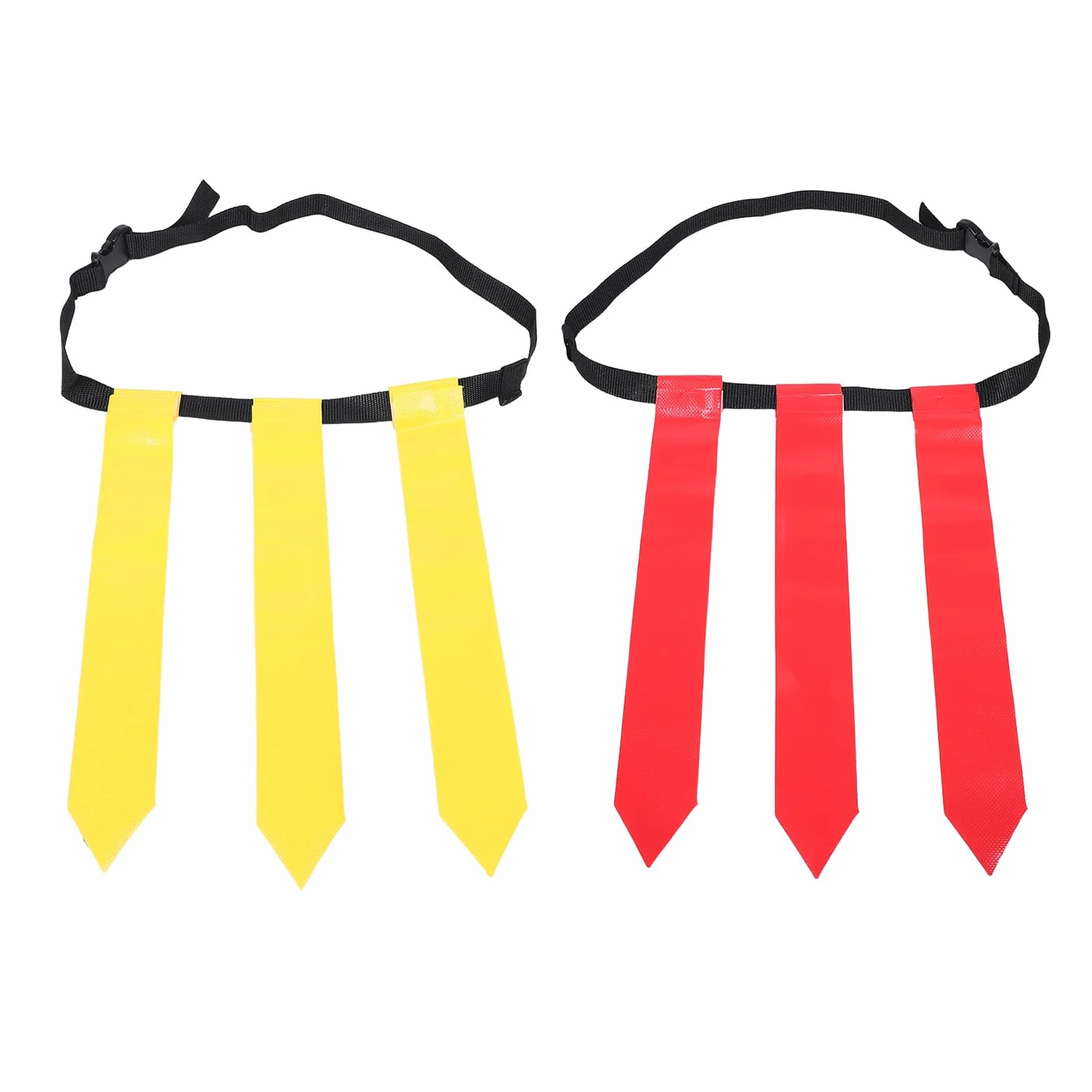 GALPADA 2 Cinturones de Flag Football Ajustables para Adultos y Jóvenes Set con Banderines Amarillos y Rojos de Nailon y PVC Kit Deportivo Portátil con Bolsa de Almacenamiento para