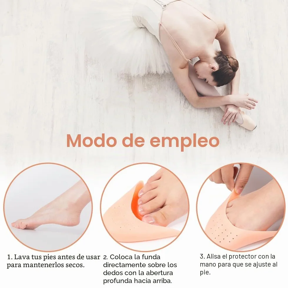 Protectores Dedos Pies Silicona, Caps Ballet Pointe Suave, Protector Dedo Ballet, Pares Silicona