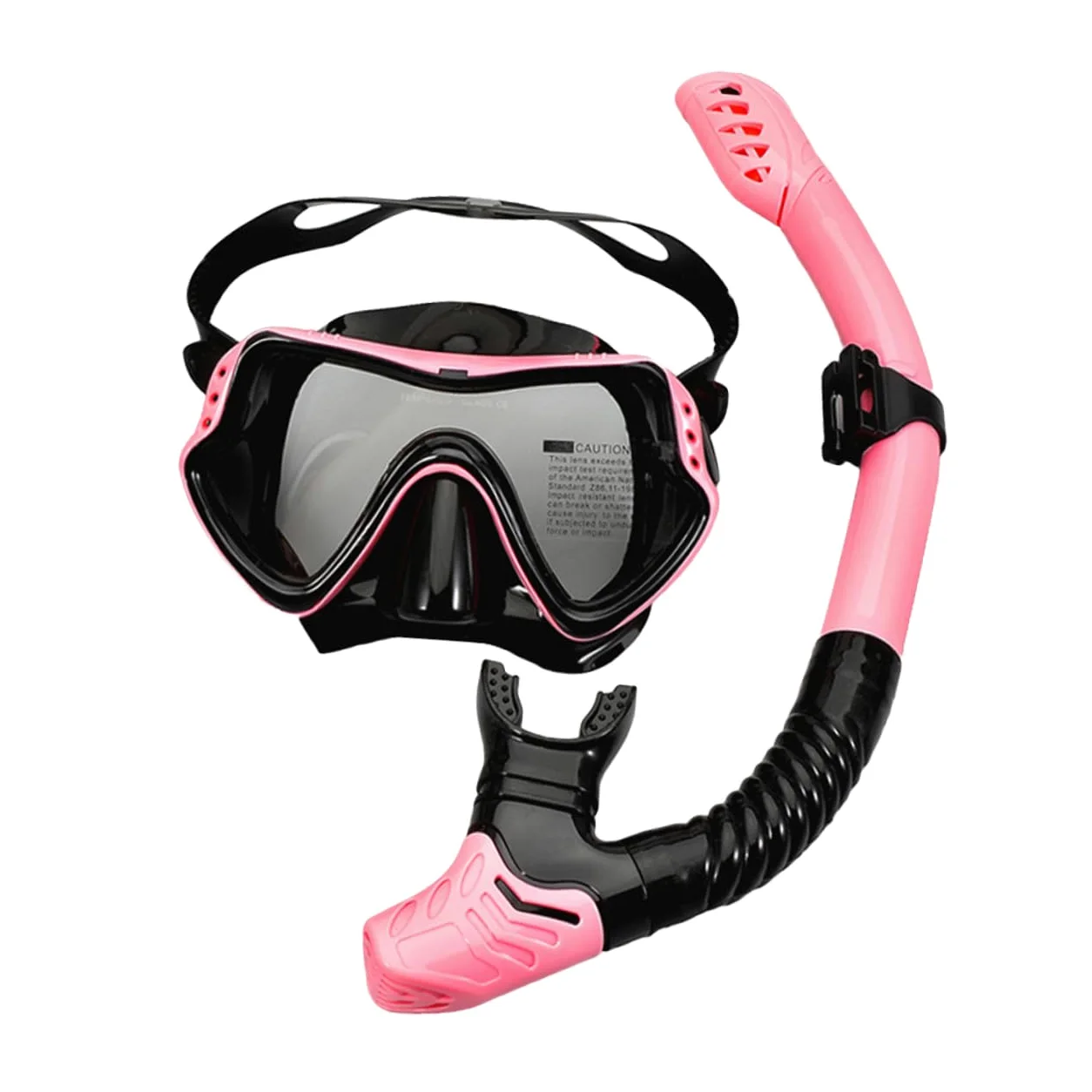 Gafas de Snorkel para Niño Tubo de Respiración, Rosa | Silicona, Diseño Sola Ventana, Drenaje Unidireccional, Correa Elástica Alta