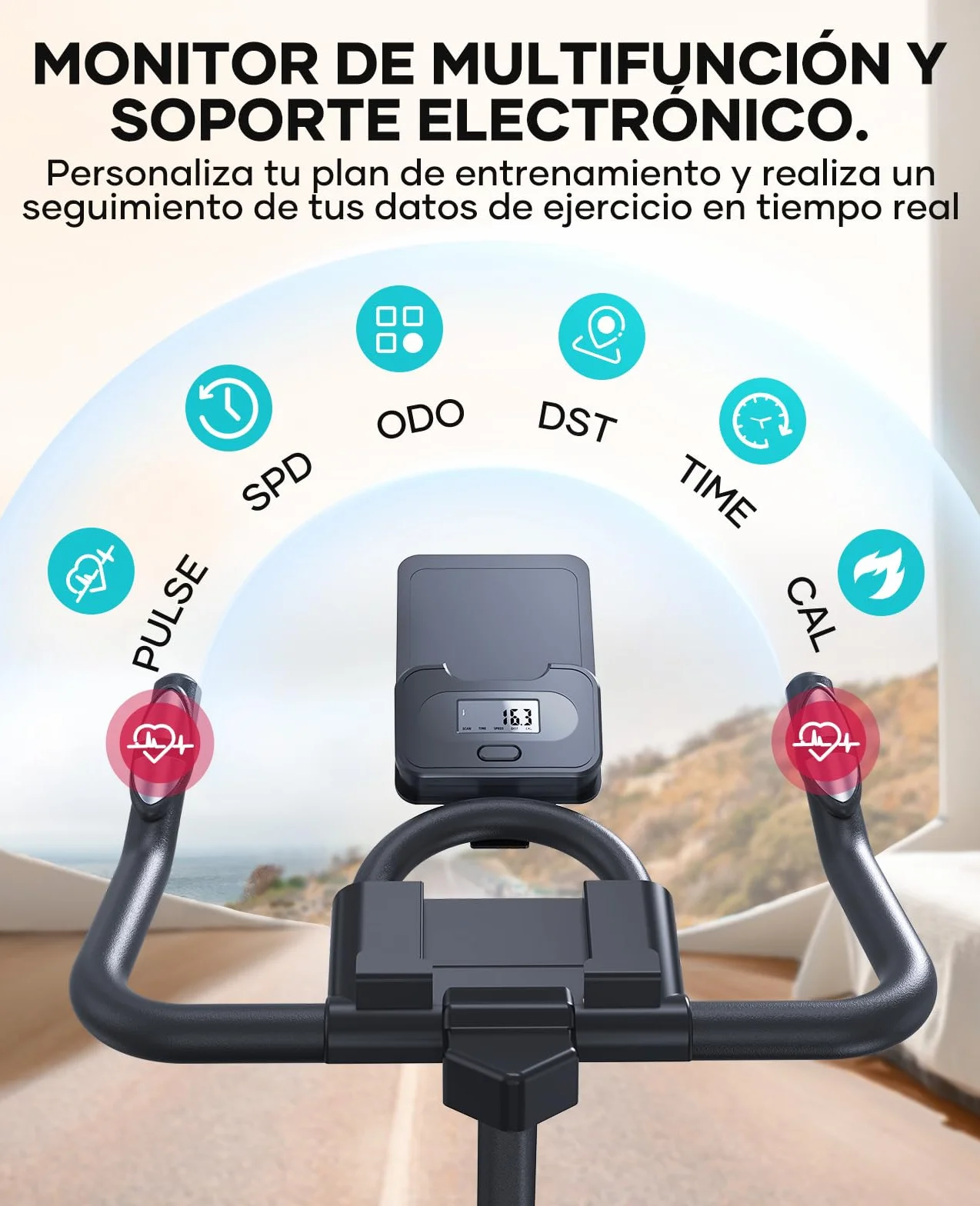 2026 Mejorar Toputure Bicicleta Estática Silenciosa para Casa con APP y Amortiguación, Bici Estática con Pulsómetro, botellero, Soporte para Tableta, Bicicleta para Entrenamiento en Casa, Máx 160KG