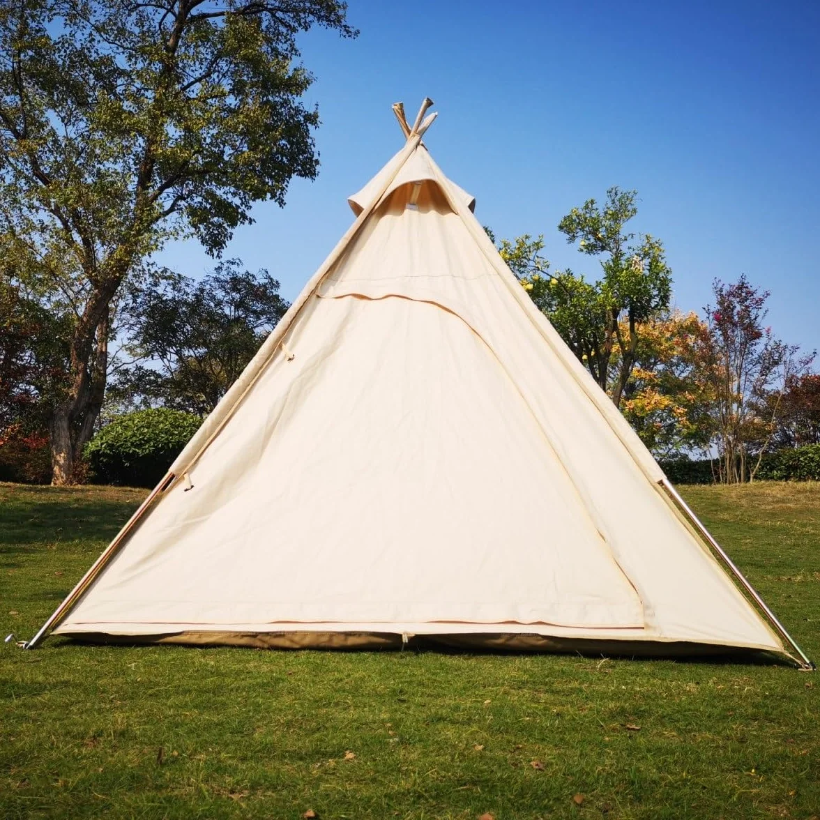 Tienda de campaña Tipi de lona para exteriores, 2 m, para 2 ~ 3 personas