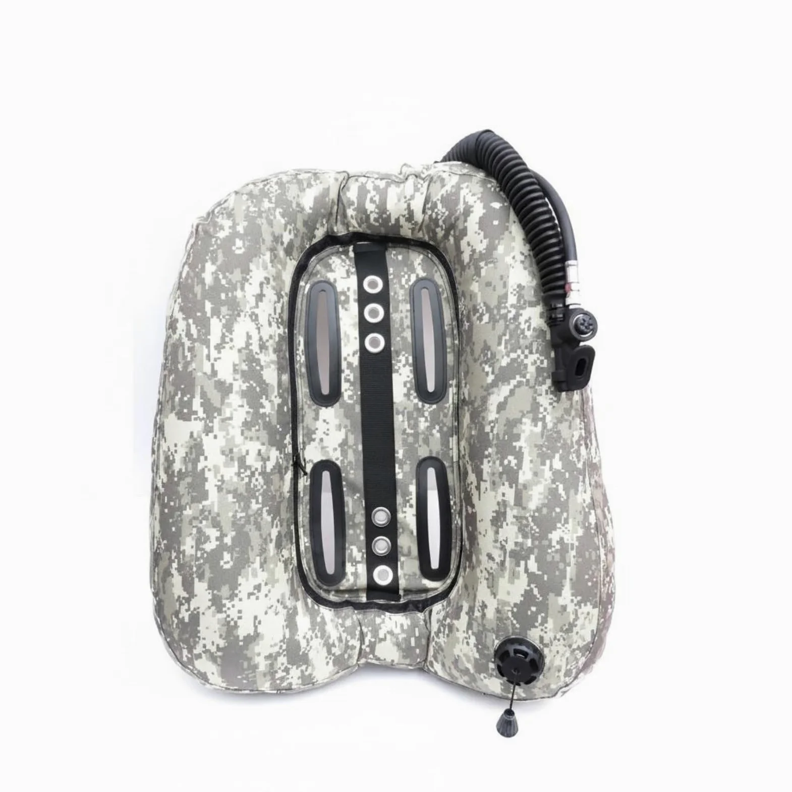 Dispositivo de Flotabilidad de Buceo Dorsal Vejiga Conjunto para Tanque Único Levantamiento de 45 Exterior Nylon 1050D y Vejiga Interna 420D Inflador