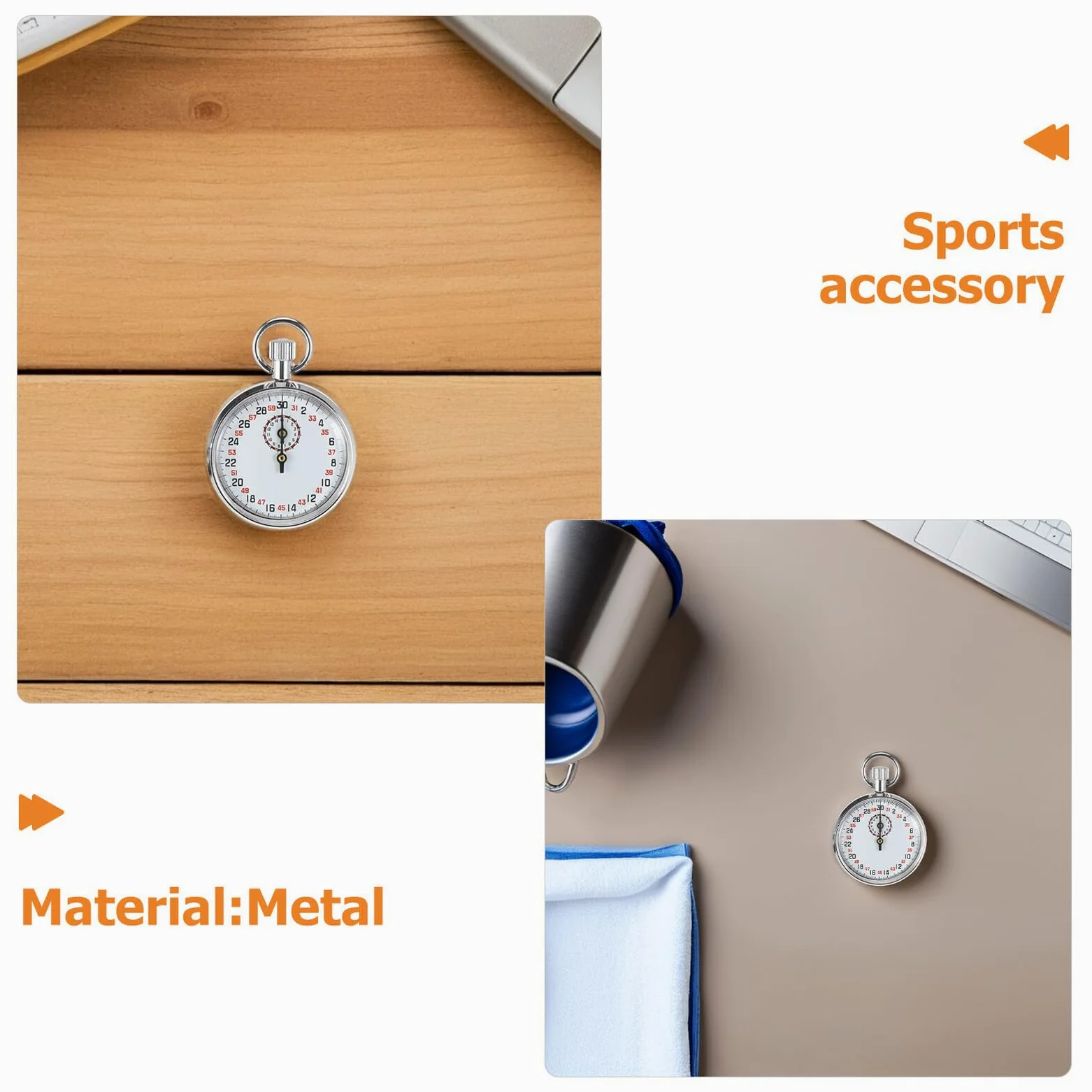 Cronómetro Mecánico Metálico para Física y Deportes Temporizador Manual Resistente y Ergonómico para Enseñanza Laboratorio y Atletismo al Aire