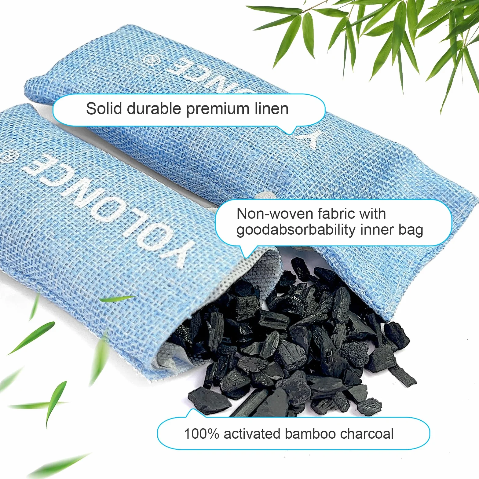 Eliminador de Olores para Zapatos, Bolsa Purificadora de Aire, Desodorante de Zapatos con Carbón Activado (Azul)