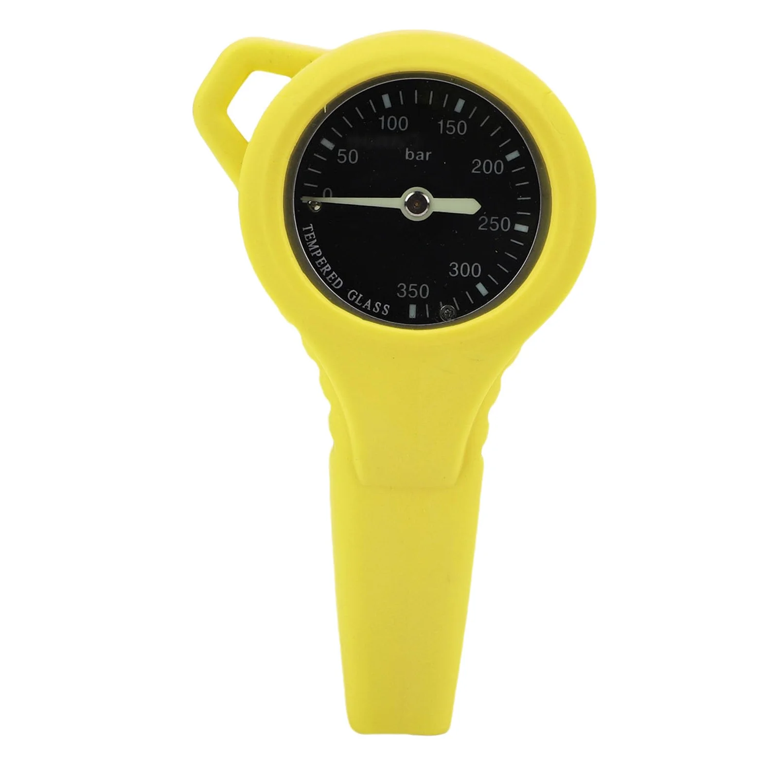 Medidor de Presión de Buceo de Metal Duradero |Medidor Luminoso BCD Compacto con Esfera Blanca y Negra, Herramienta de Prueba Sumergible Fácil de Transportar para Buceo (YELLOW)