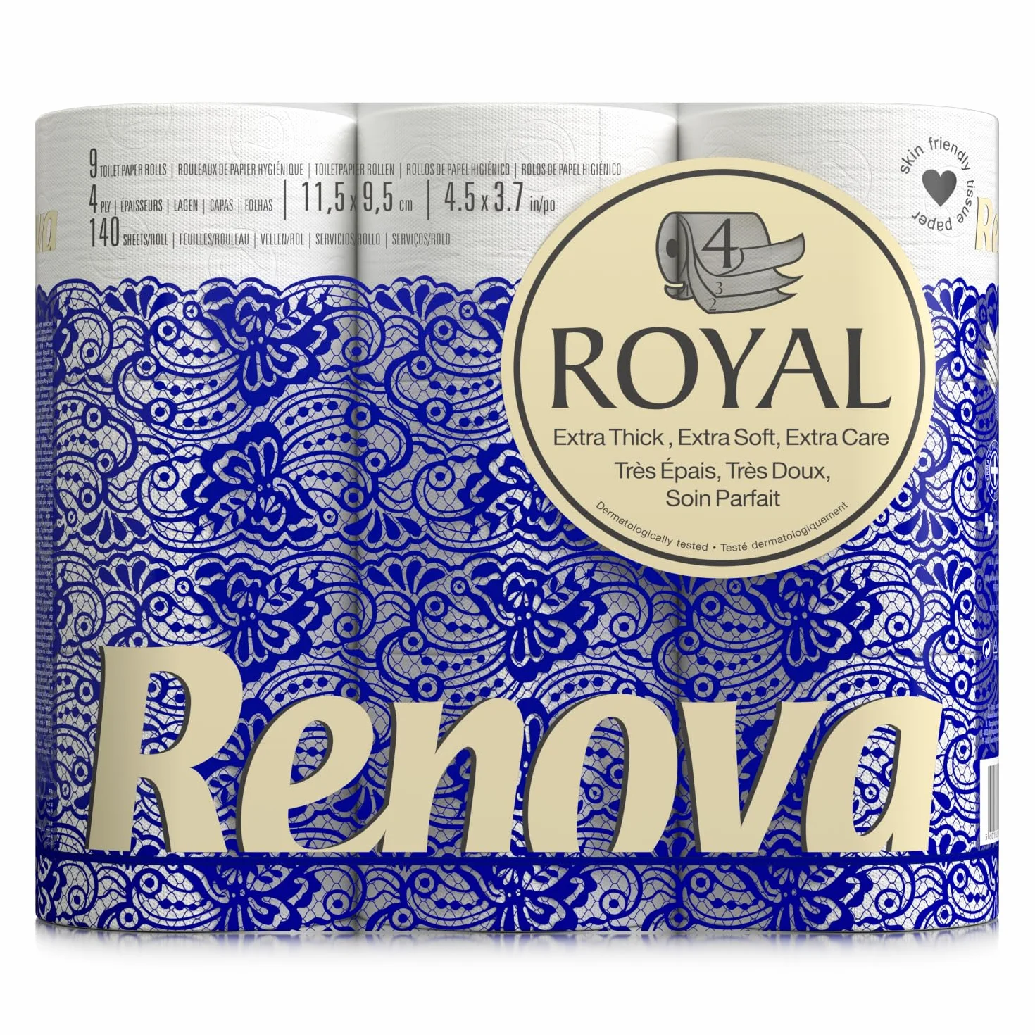 Renova Papel Higiénico 4 Capas Royal Blanco 9 Rollos