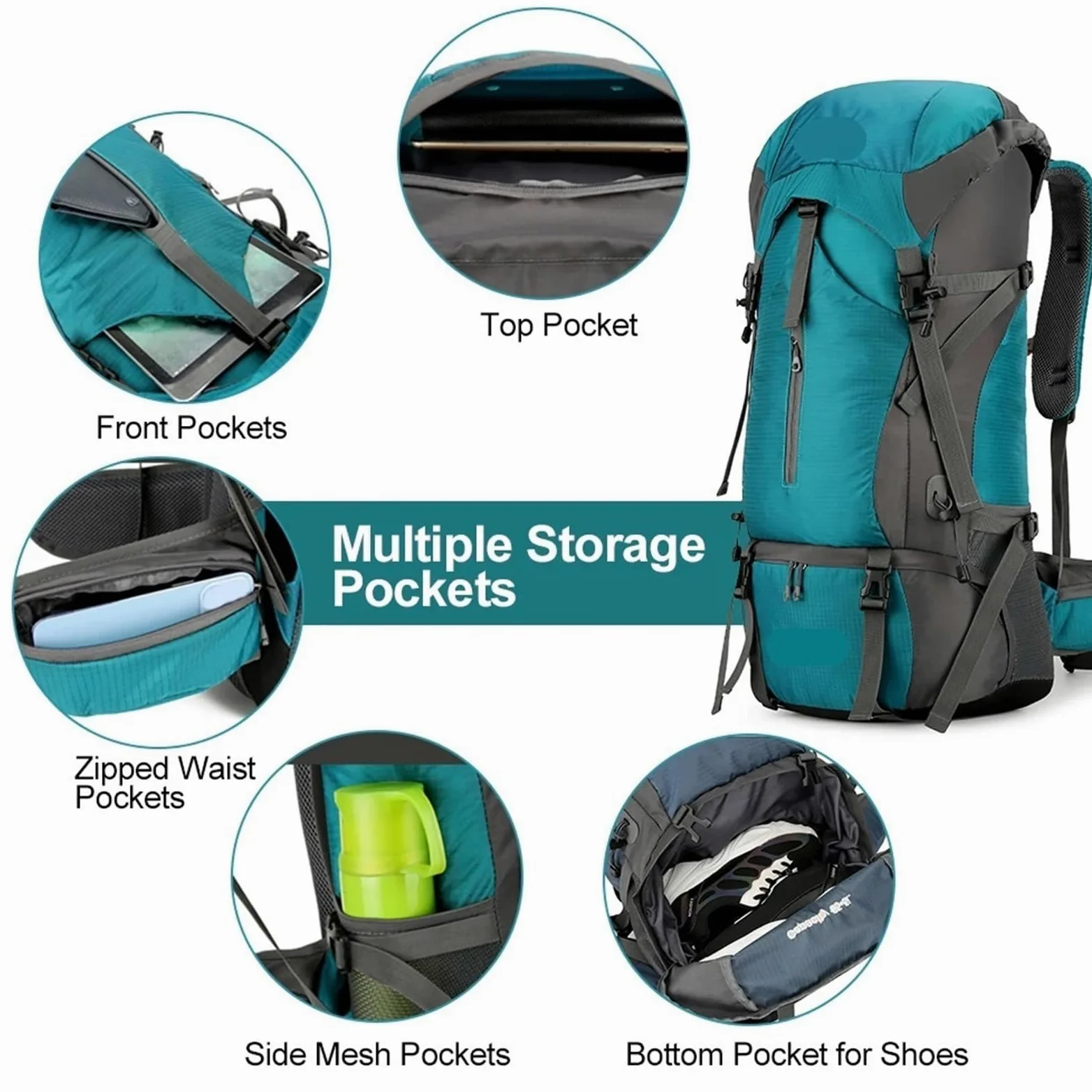 Mochila Trekking Mochila De Montañismo 70 L For Deportes Al Aire Libre, Impermeable, For Senderismo, Acampada, Escalada, Viajes Y Trekking