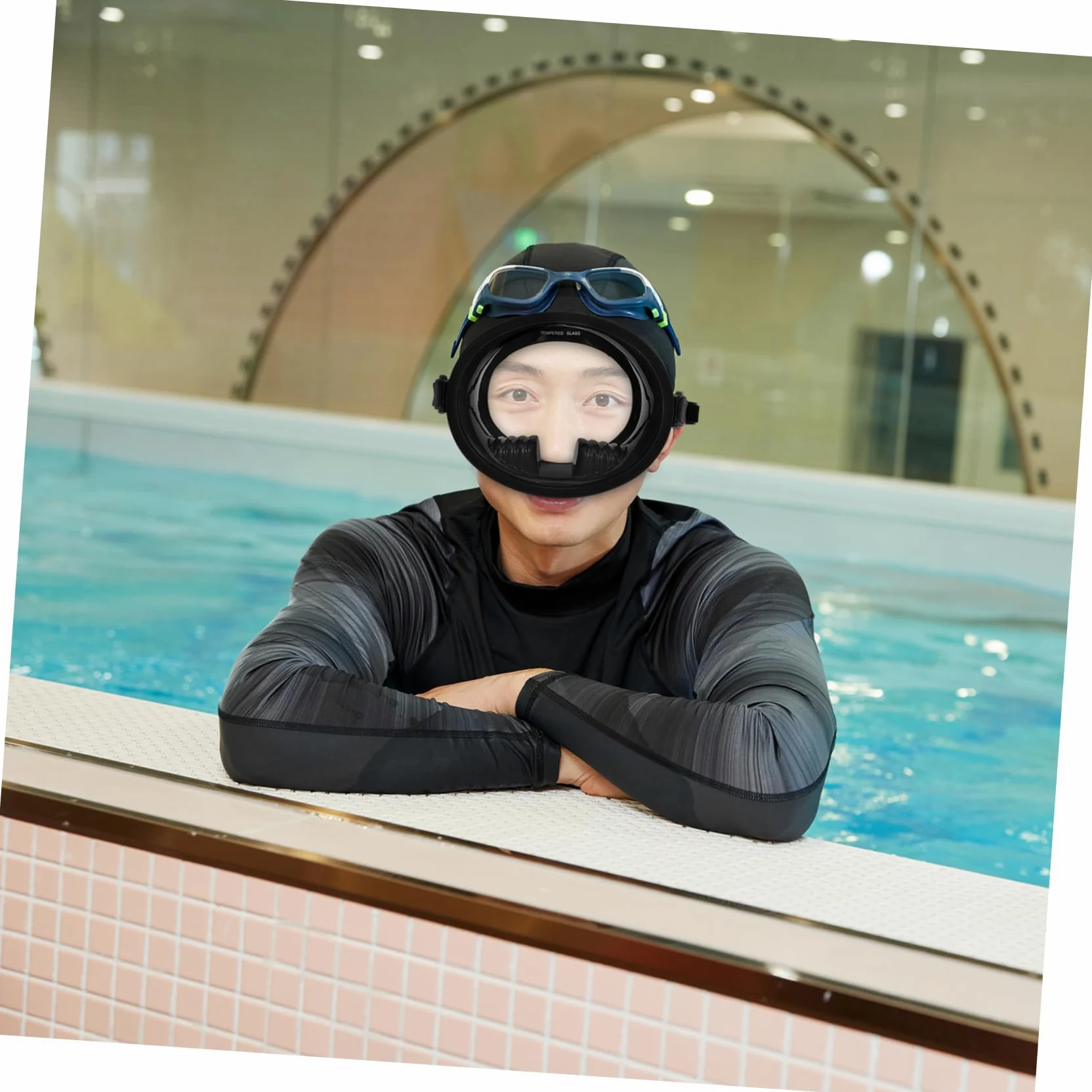 Toyvian Máscara de Buceo Visión Panorámica de Silicona y Vidrio Templado Antivaho Ajuste Cómodo , Adecuada para Buceo y Snorkel