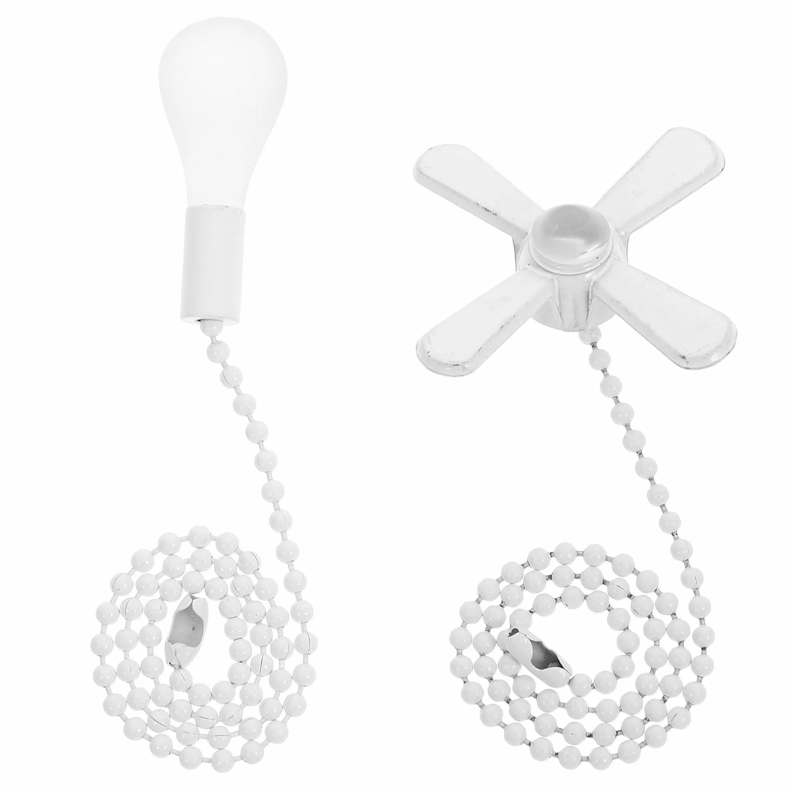 Cadena de Tirón para Ventilador de Techo y Lámpara Accesorio Decorativo Metálico Blanco