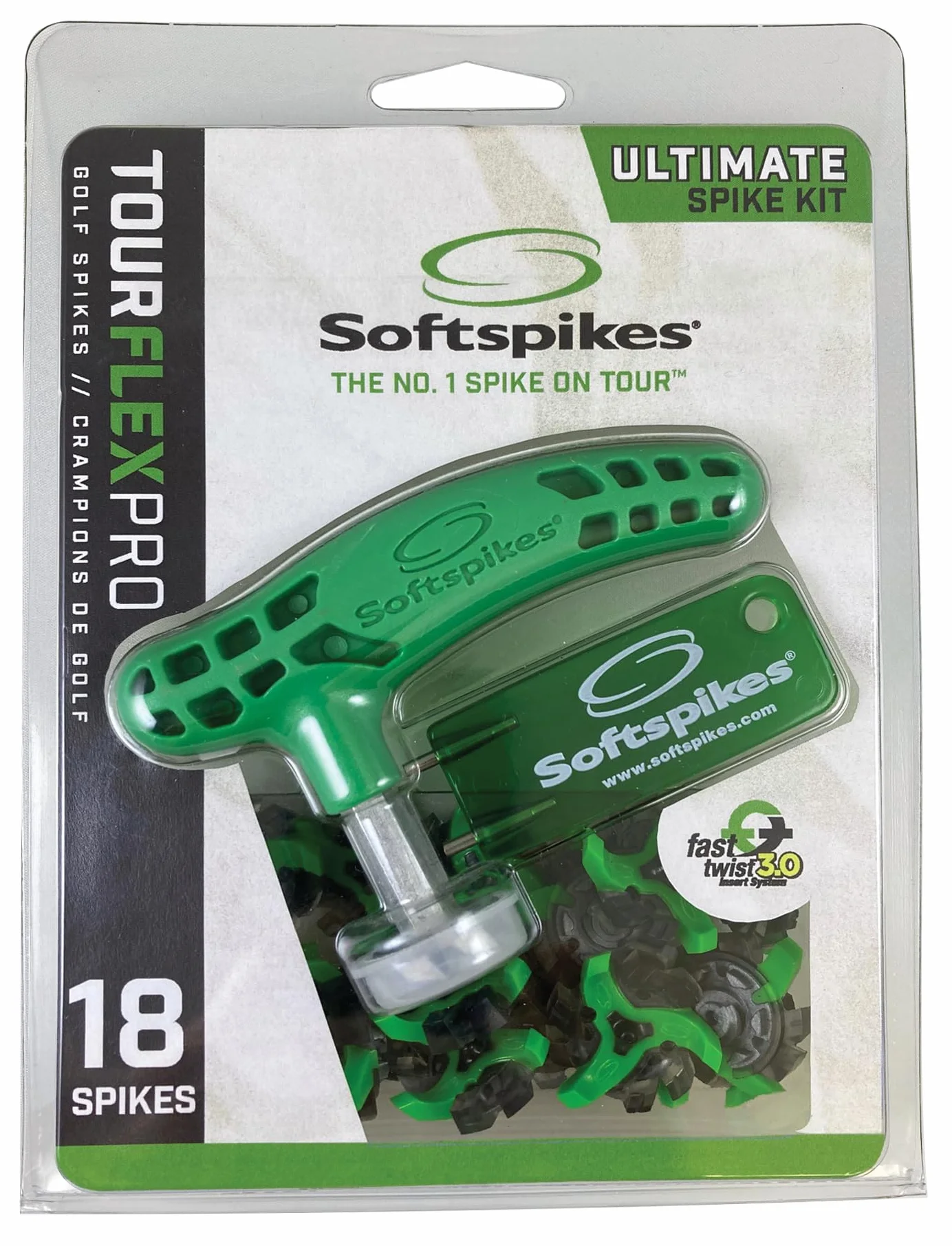 Softspikes Tour Flex Pro Fast Twist 3.0 Juego de Pinchos de Golf Verde Carbón