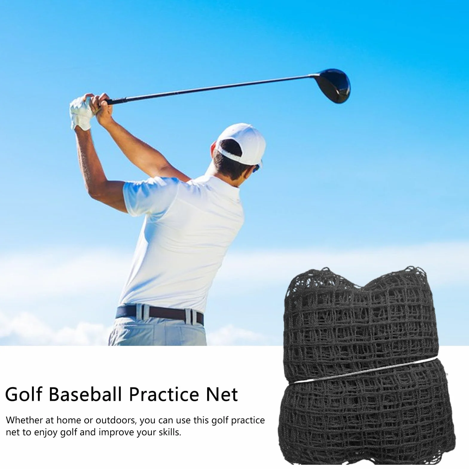 Red de Práctica de Golf y Softbol de Polietileno Sin Nudos