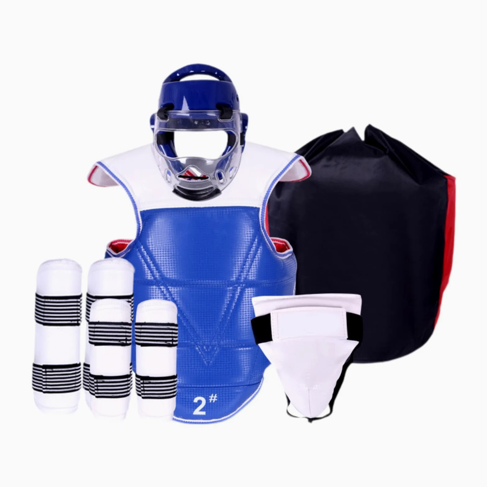 harayaa Conjunto de Equipamiento de Kárate, Equipo de Protección de Taekwondo Que Incluye Un Chaleco Protector de Espinillas para Boxeo.