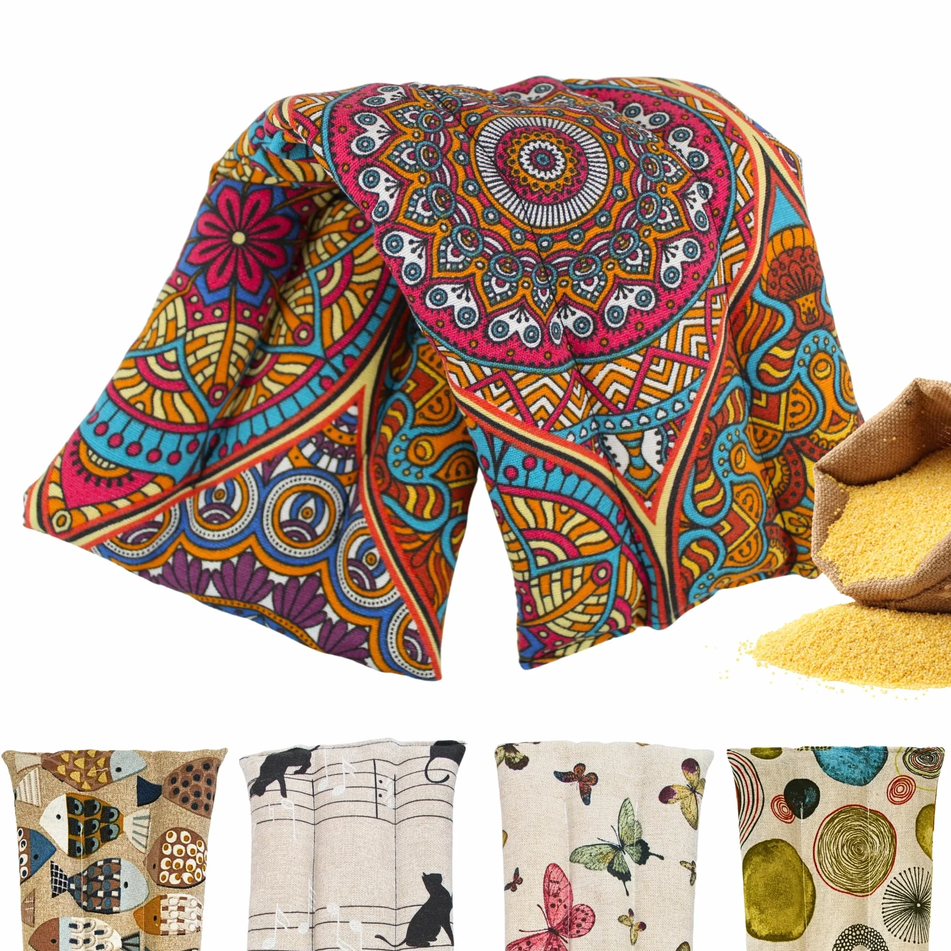 Saco Térmico Semillas Microondas 45x14cm - Bolsa Calor Mijo Ecológico Fabricado España