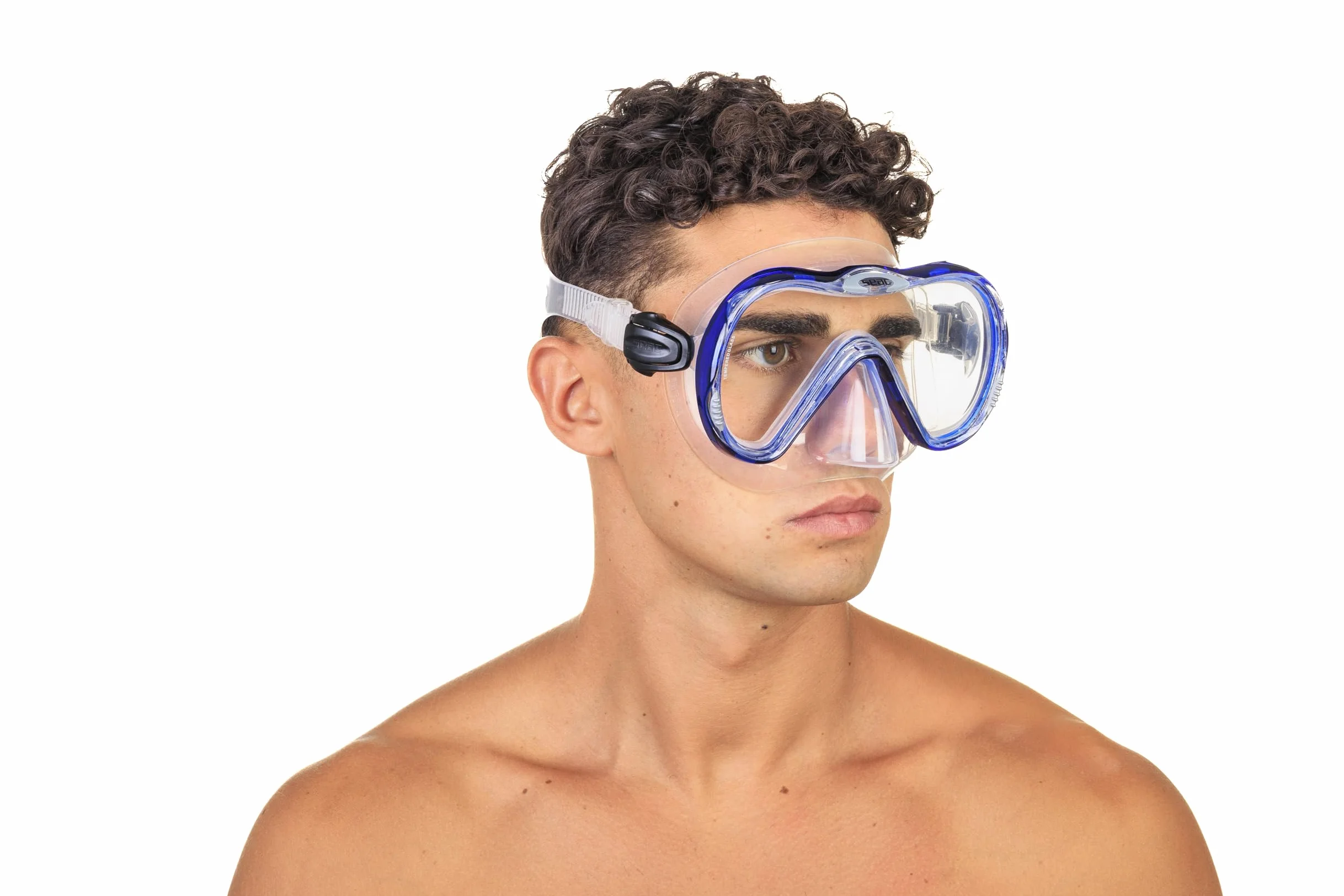 SEAC Set bis Boss Dry - Set de Silicona para Buceo y Snorkel con Máscara y Snorkel con Sistema Dry Top y Válvula de Purga Unisex Adulto