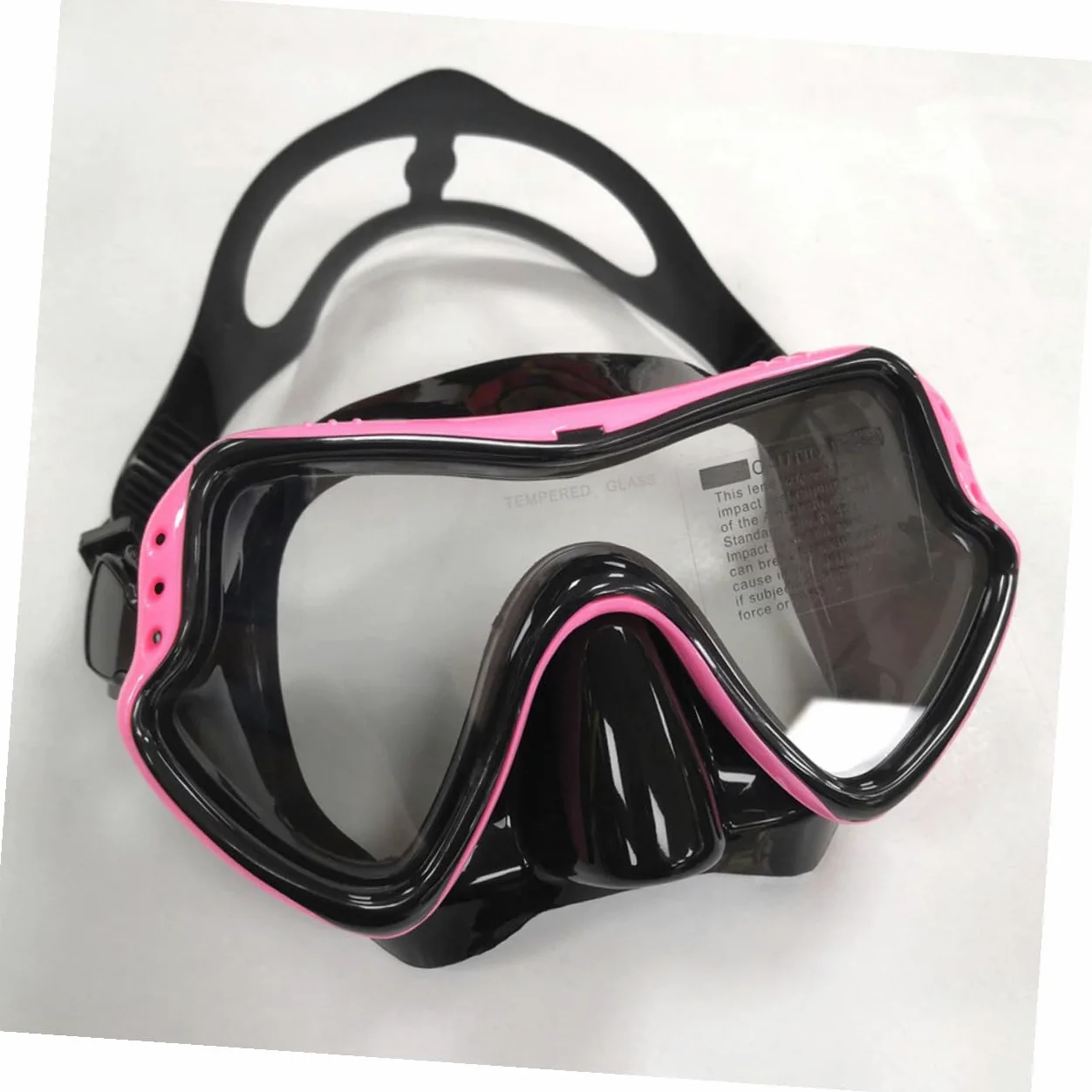 Gafas de Snorkel Tubo de Respiración Rosa de Silicona | Ventana Única, Drenaje Unidireccional, Cinta Elástica Alta, Mayor Comodidad y Visión Amplia