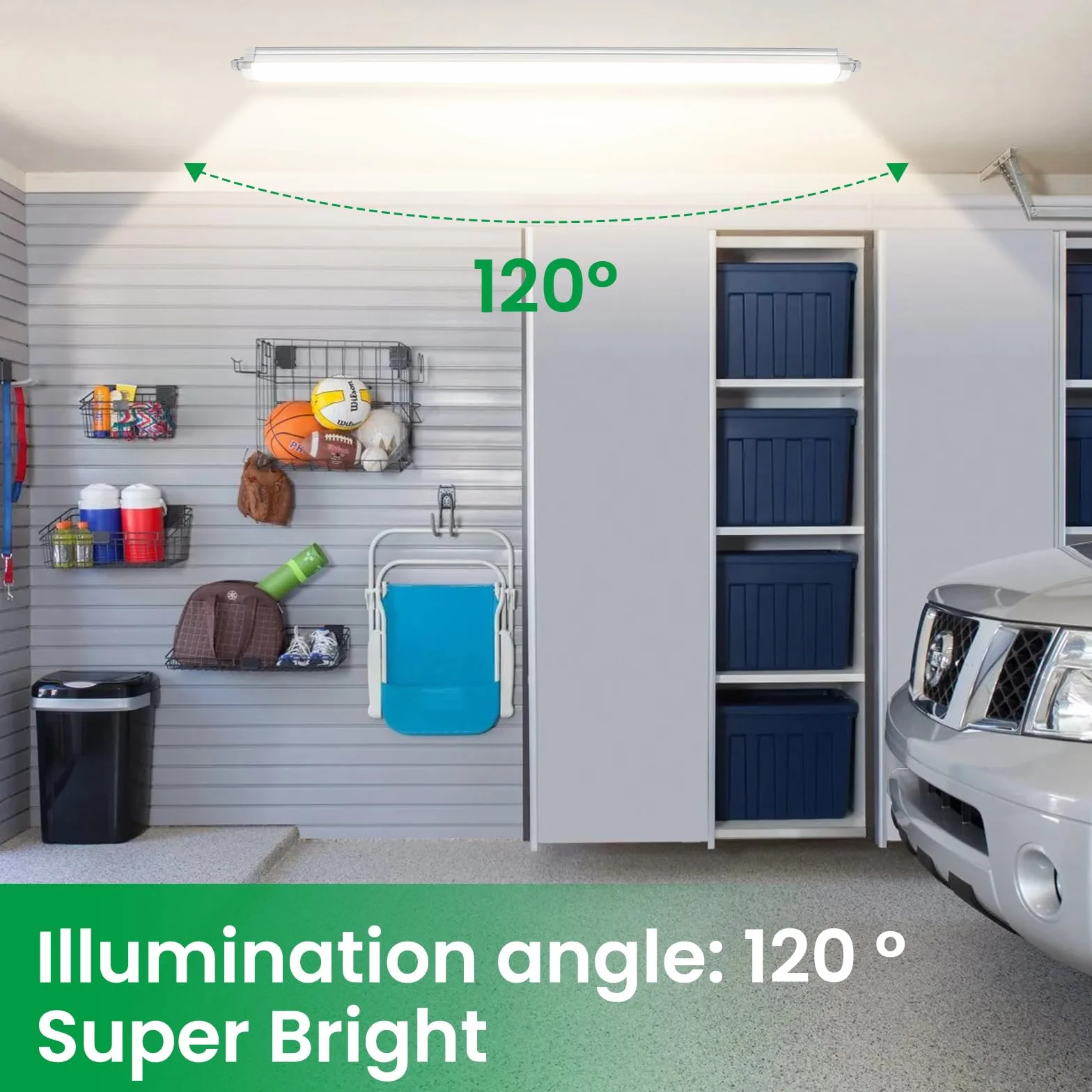 ALUSSO 2Pcs Pantalla LED Tubo Integrado 120CM 36W 4320LM 4000K IP65 Lámparas para Oficina Garaje Taller