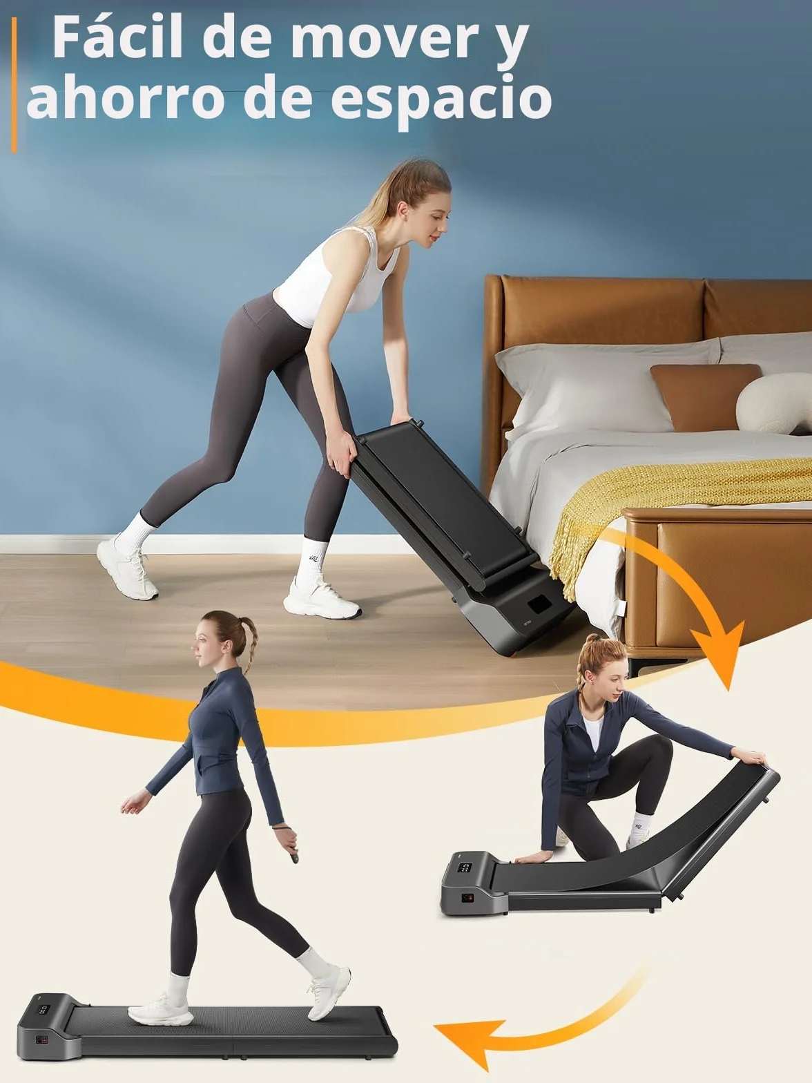 WalkingPad Z1 Cinta de Correr Plegable Walking Pad 121×40cm para Casa, Cinta de Andar 1-6 KM/H con Mando a Distancia y Display LED