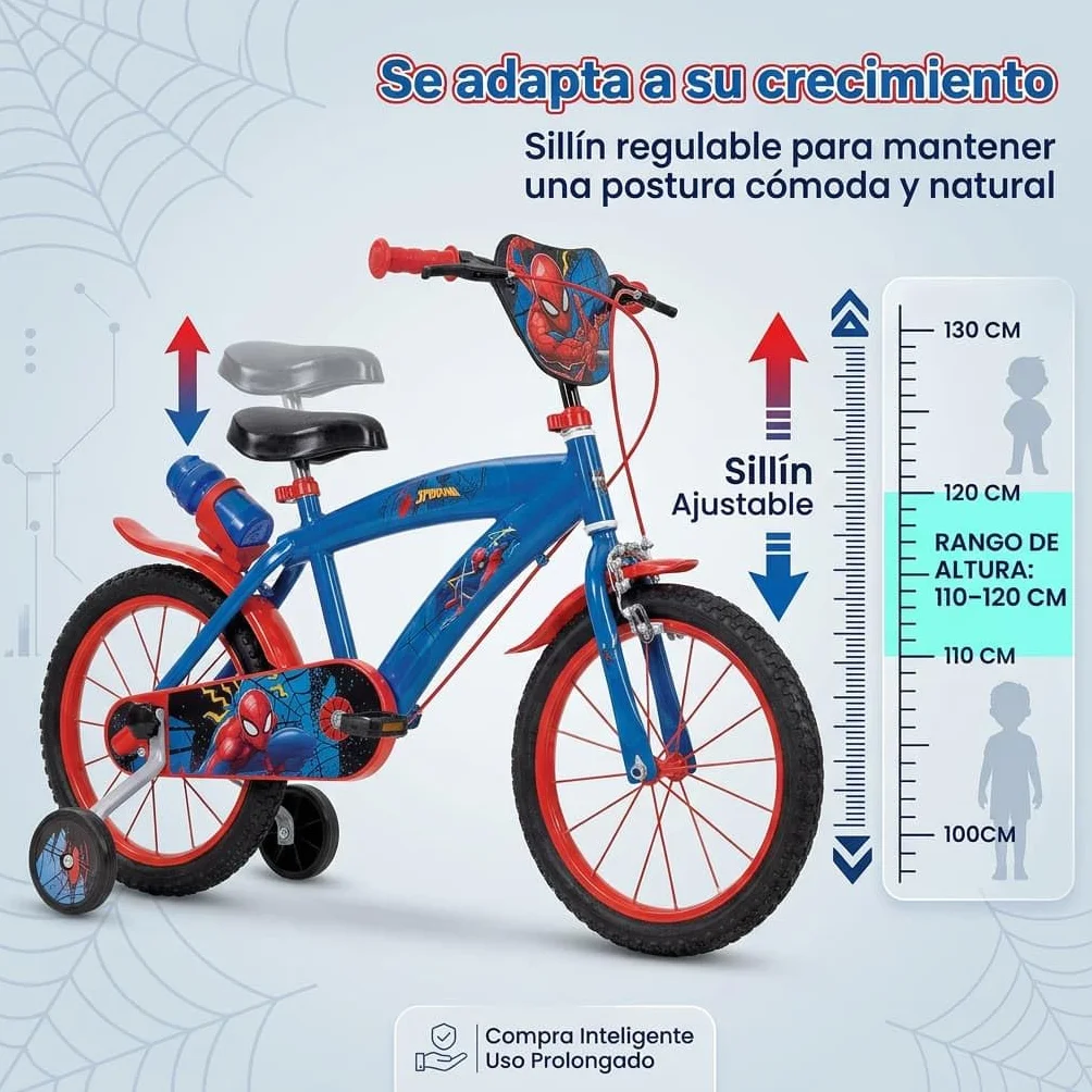 TOIMSA Bicicleta 16" Spiderman Huffy 5/8 Años