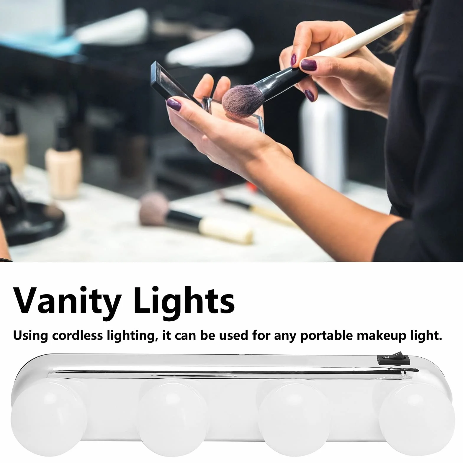 Yosoo Health Gear Kit de Luces LED para Espejo, Bombillas Regulables, Tira Flexible, Luz Diurna Tocador Maquillaje Baño