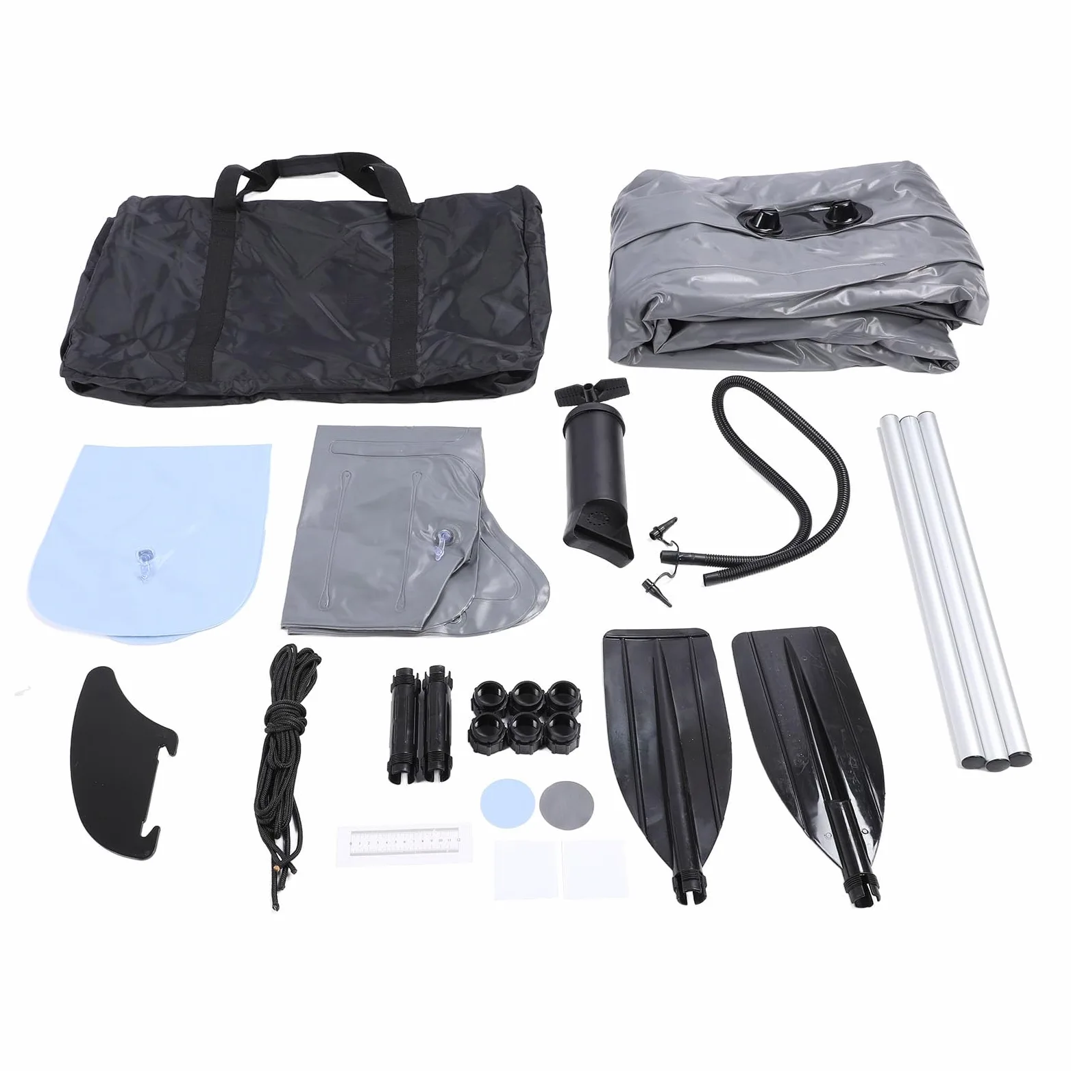 1 Persona Juego de Kayak Inflable, Bote de Canoa portátil portátil de PVC, con Bomba Manual de Almacenamiento de paletas de Almacenamiento a Prueba de Pesca para Adultos