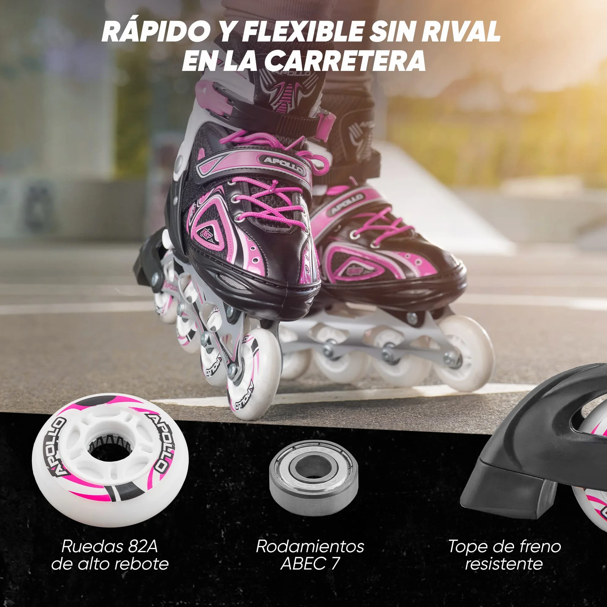 Patines en Línea Apollo Super Blades X Pro para Niña y Niño con Ruedas LED