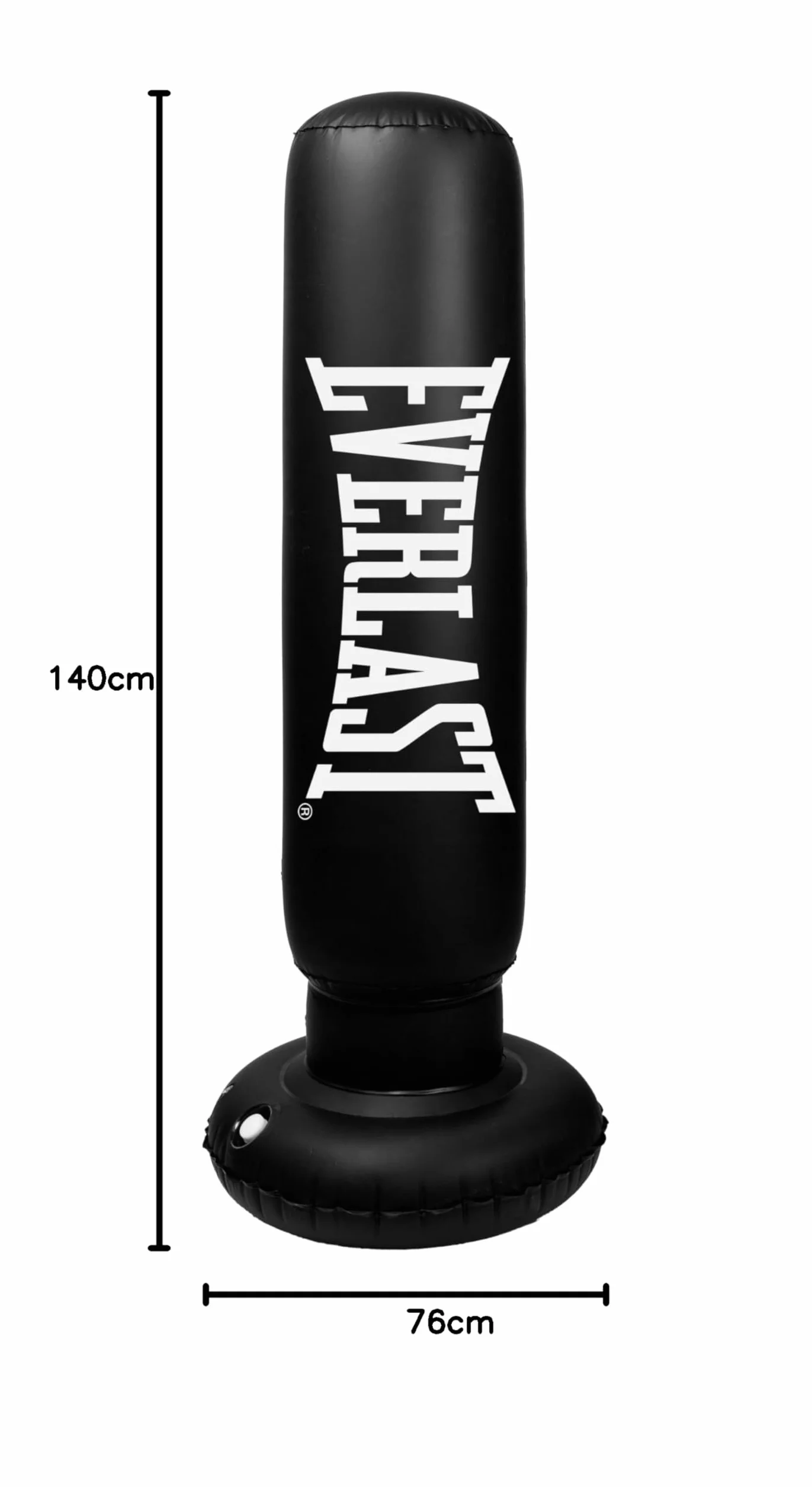 Everlast Saco de Boxeo Inflable, Principiantes y Fitness, Portátil con Gráficos, Base Rellenable, Bomba Pie, Altura 132 cm