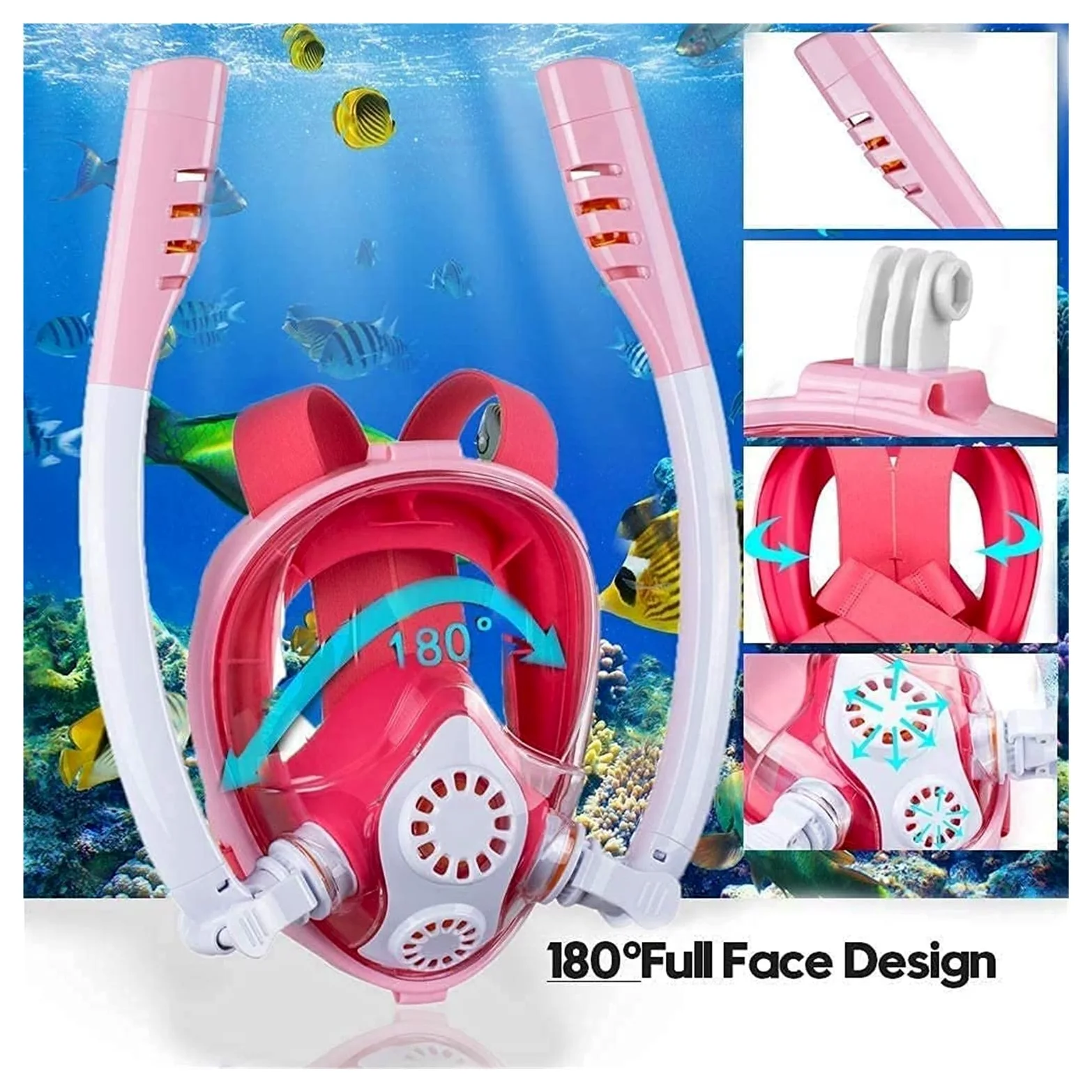 Máscara de Buceo, máscara Snorkel, subacuática, antivaho, Cara Completa, natación, , Equipo