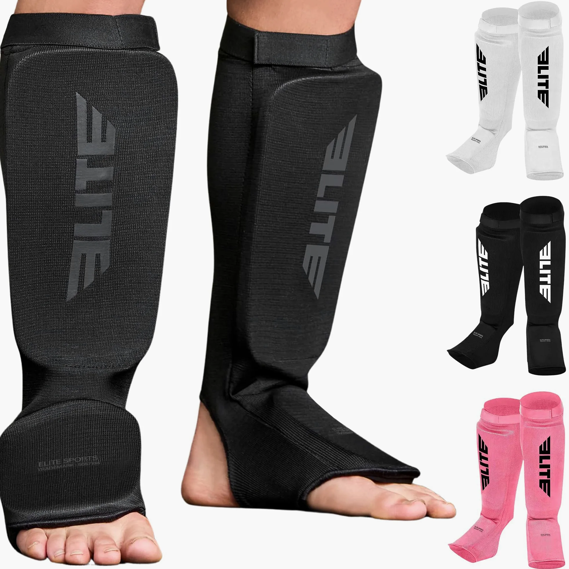 Elite Sports Shin Pad Espinilleras MMA, Unisex Adulto
