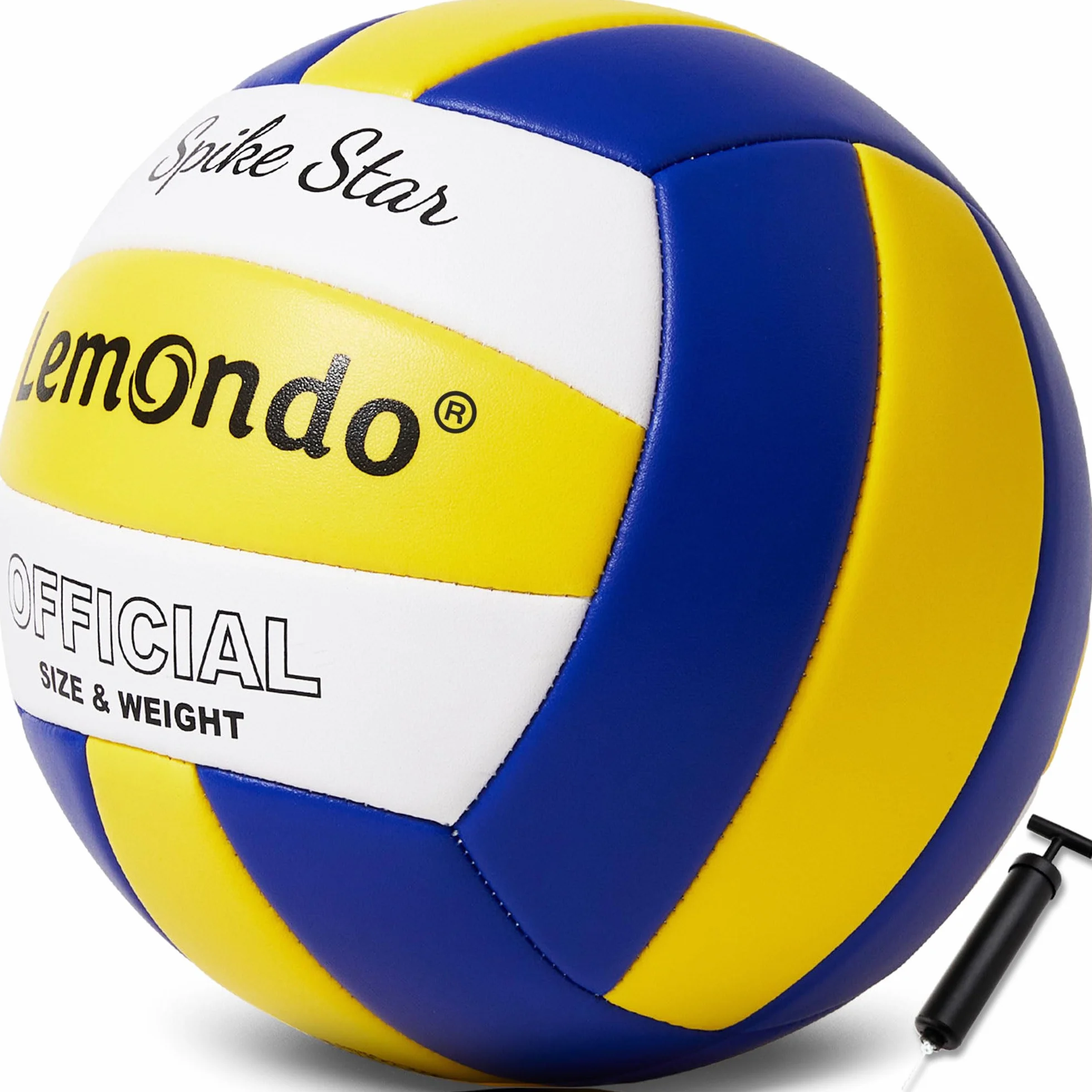 Lemondo Voleibol de piel sintética suave al tacto, resistente al agua, con bomba, para interior y exterior, pelota de agua para juegos, piscina, playa, pelotas, regalo de verano (con bomba)