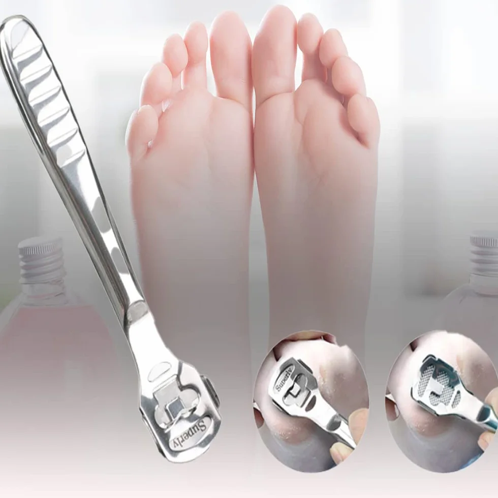 Rallador de Pie Pedicura, Kit Profesional con 10 Cuchillas de Acero Inoxidable
