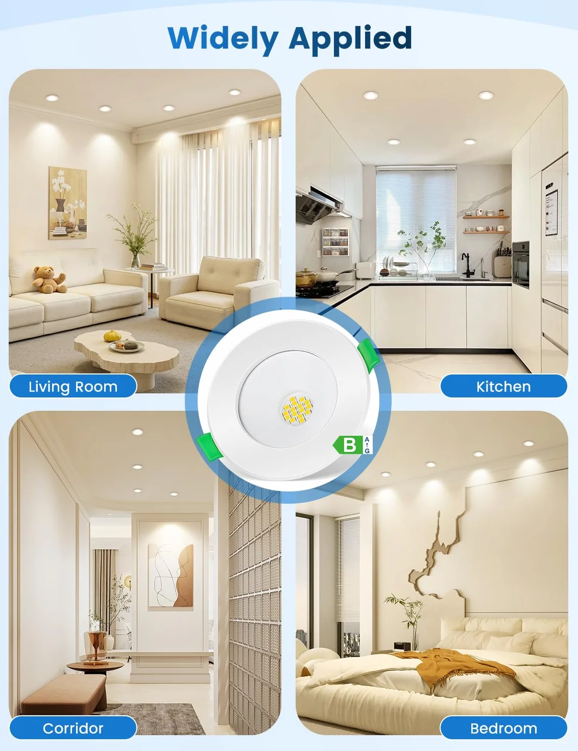 Focos LED Empotrables Techo 5W 4000K 800lm Blanco Neutro 230V IP44 No Regulable Corte Ø68-80mm