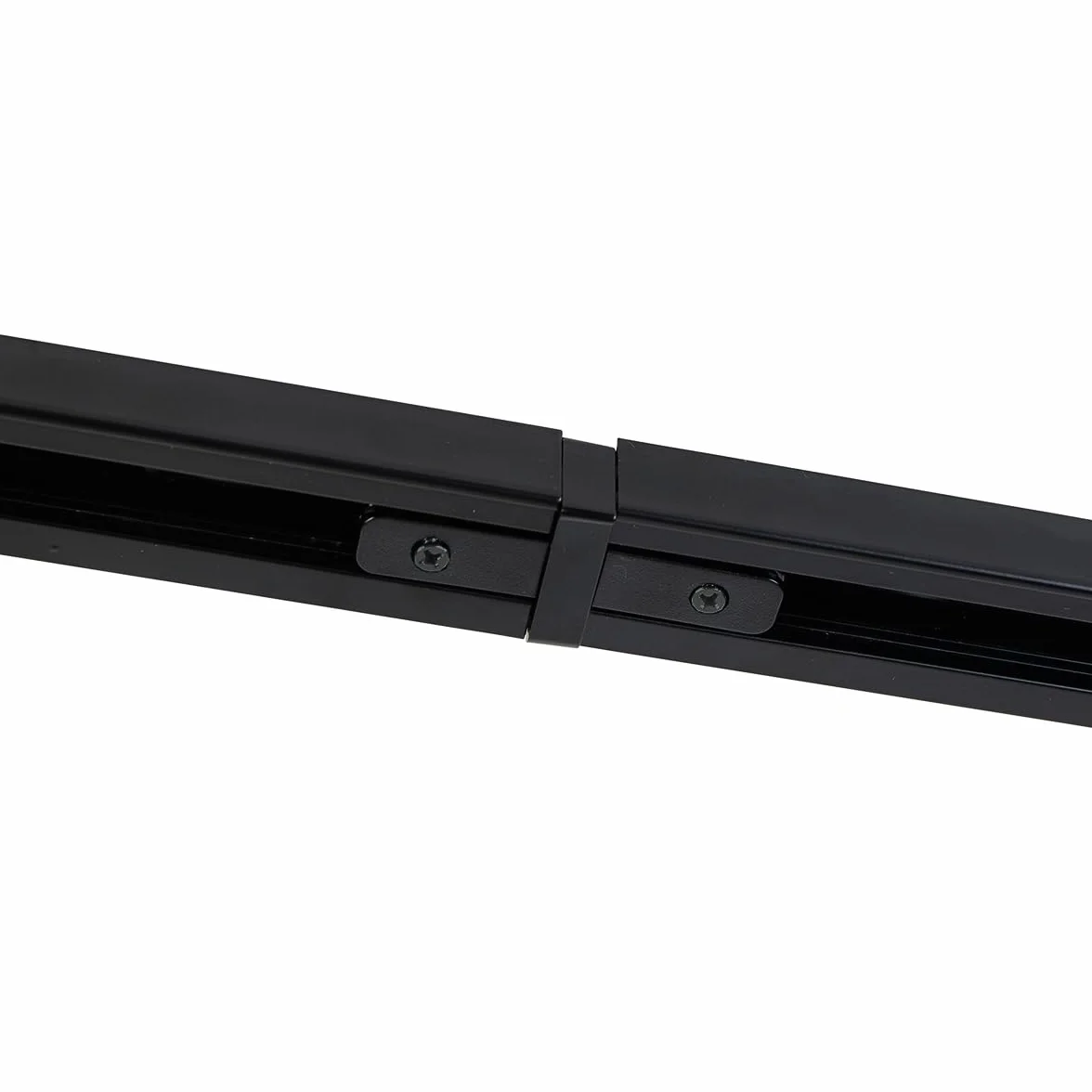 QAZQA Jeana Acero Alargada Sistema de carril monofásico 4 focos negro LED 4x50W
