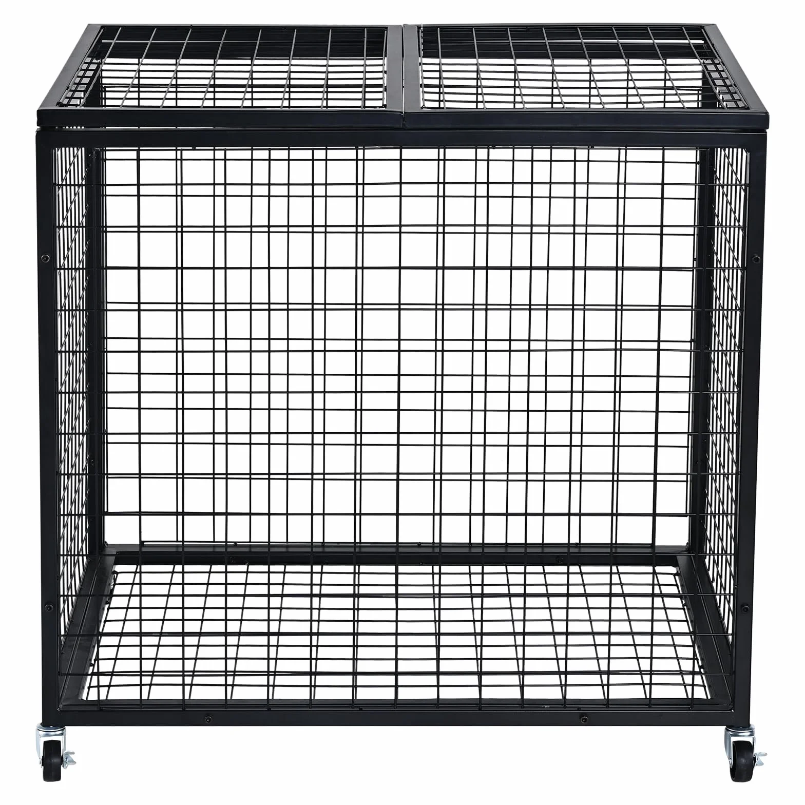 VEVOR Carro de Bolas con Cerradura 85x67,5x82,5 cm Jaula Móvil de Almacenamiento de Bolas con 4 Ruedas de Acero y Frenos Organizador para Equipo Deportivo Gimnasio Escuela Garaje Interior Exterior