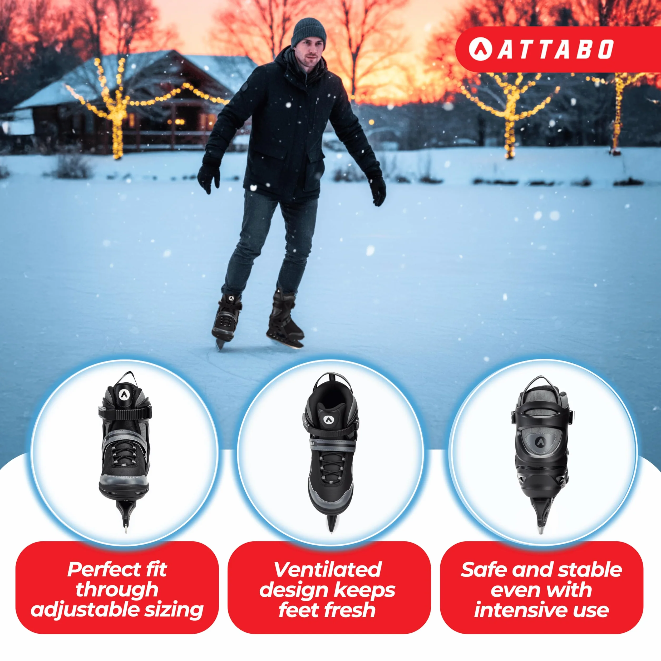 ATTABO Tora Patines de Hielo Hombre