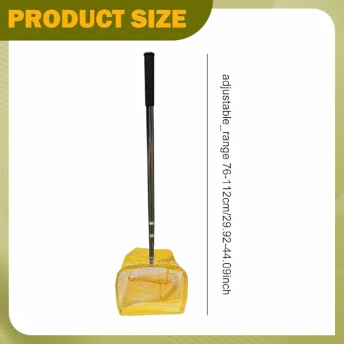 Bolsa de red para recoger pelotas de tenis de mesa con mango de acero inoxidable, herramienta de entrenamiento ajustable para recoger y almacenar eficientemente