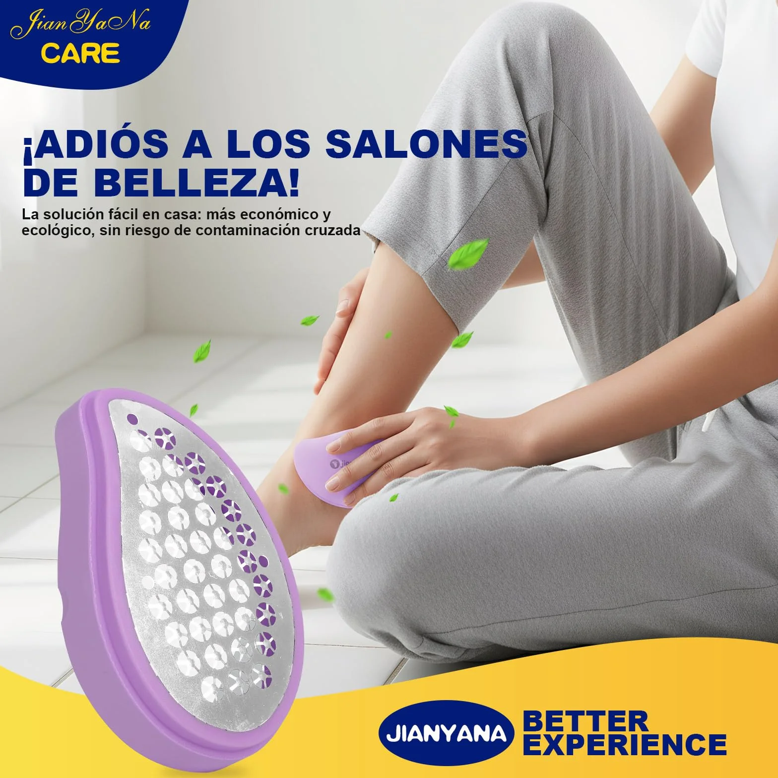 Jianyana Pedicura 2 In 1 Lima Pies Removedor Callos Nanovidrio Piedra Pomez Profesional Manual (Púrpura)