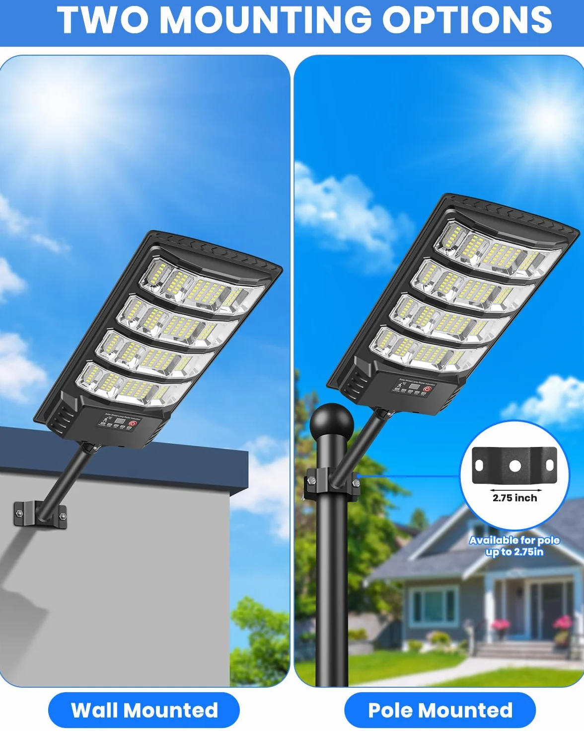 LEKIA Farolas Solares Exteriores con Sensor de Movimiento, 320° Gran Angular, 6500K Impermeable, 2 Paquetes