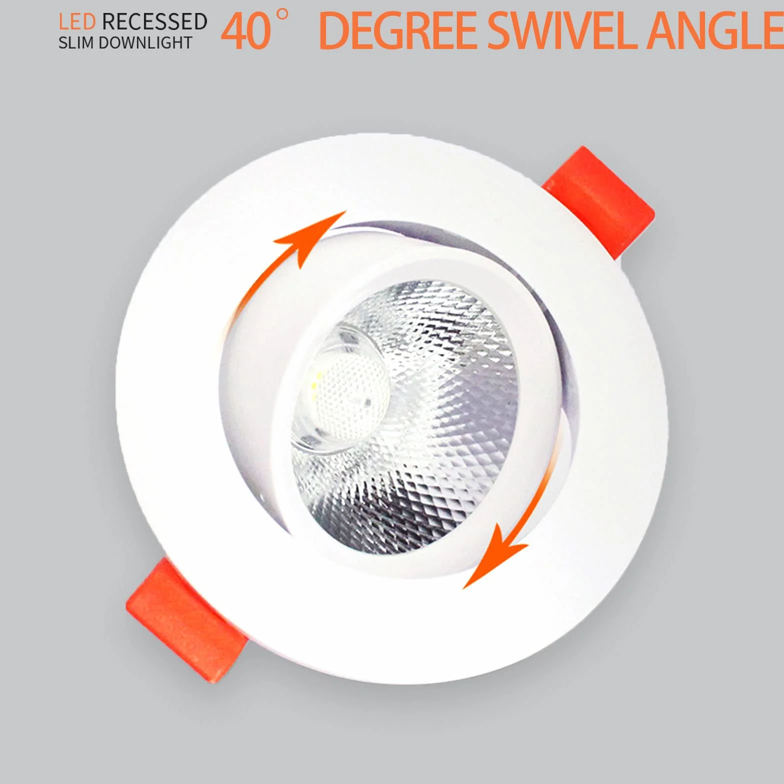 LED Focos Empotrables 7W 650LM 6500K Blanco Frío AC 220-240V Downlight Redondo Extraplano Ángulo Rotable 40° 3 Pack
