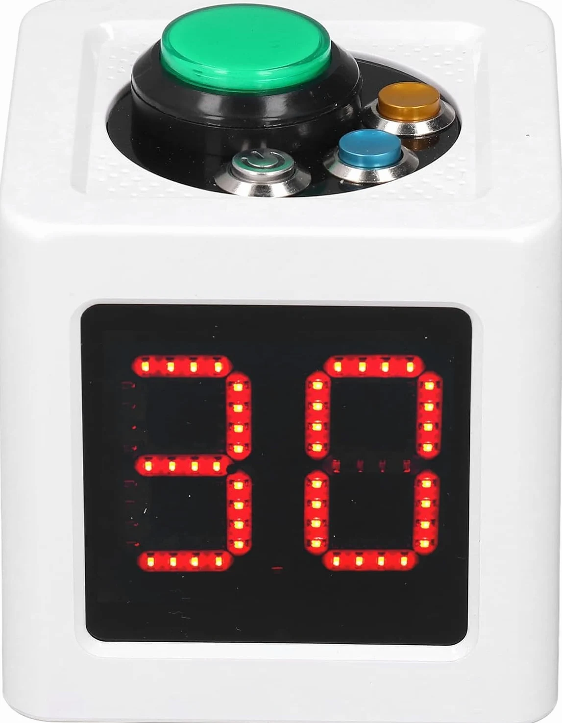 Temporizador Cúbico 4 Caras, Cronómetro Digital para Póquer, Ajedrez, Casino y Escuela, Pantalla HD 1,4 Pulgadas, 3 Botones Fáciles, Material ABS Resistente, Funciona con Pilas (3 AA No Incluidas)