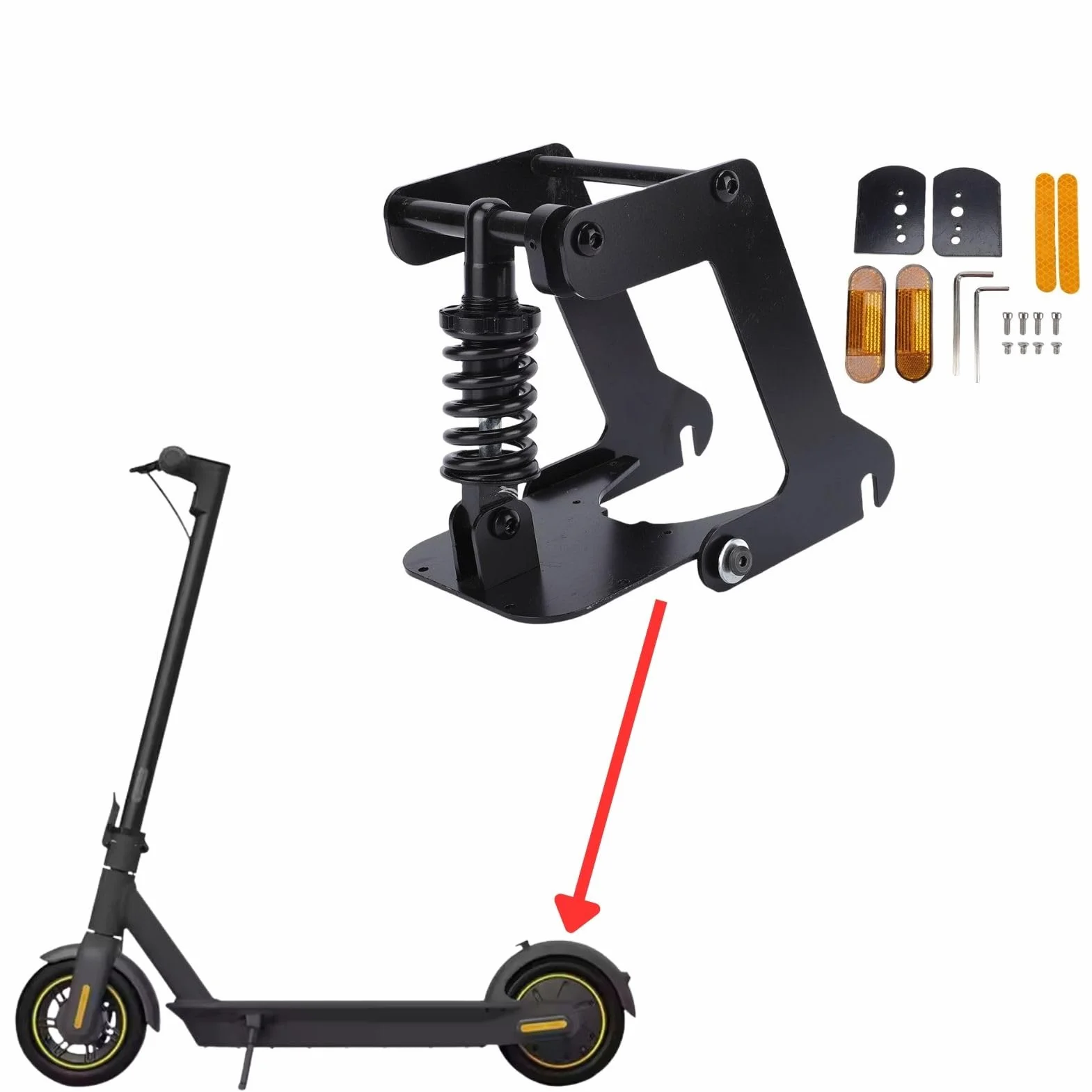 BuyWeek Kit de Suspensión Trasera Suspensión de Amortiguadores para MAX G30, de Aleación de Aluminio para Scooter Eléctrico