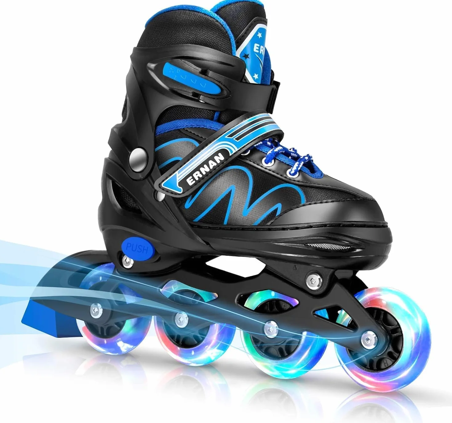 ERNAN Patines en línea ajustables para niños con ruedas de iluminación