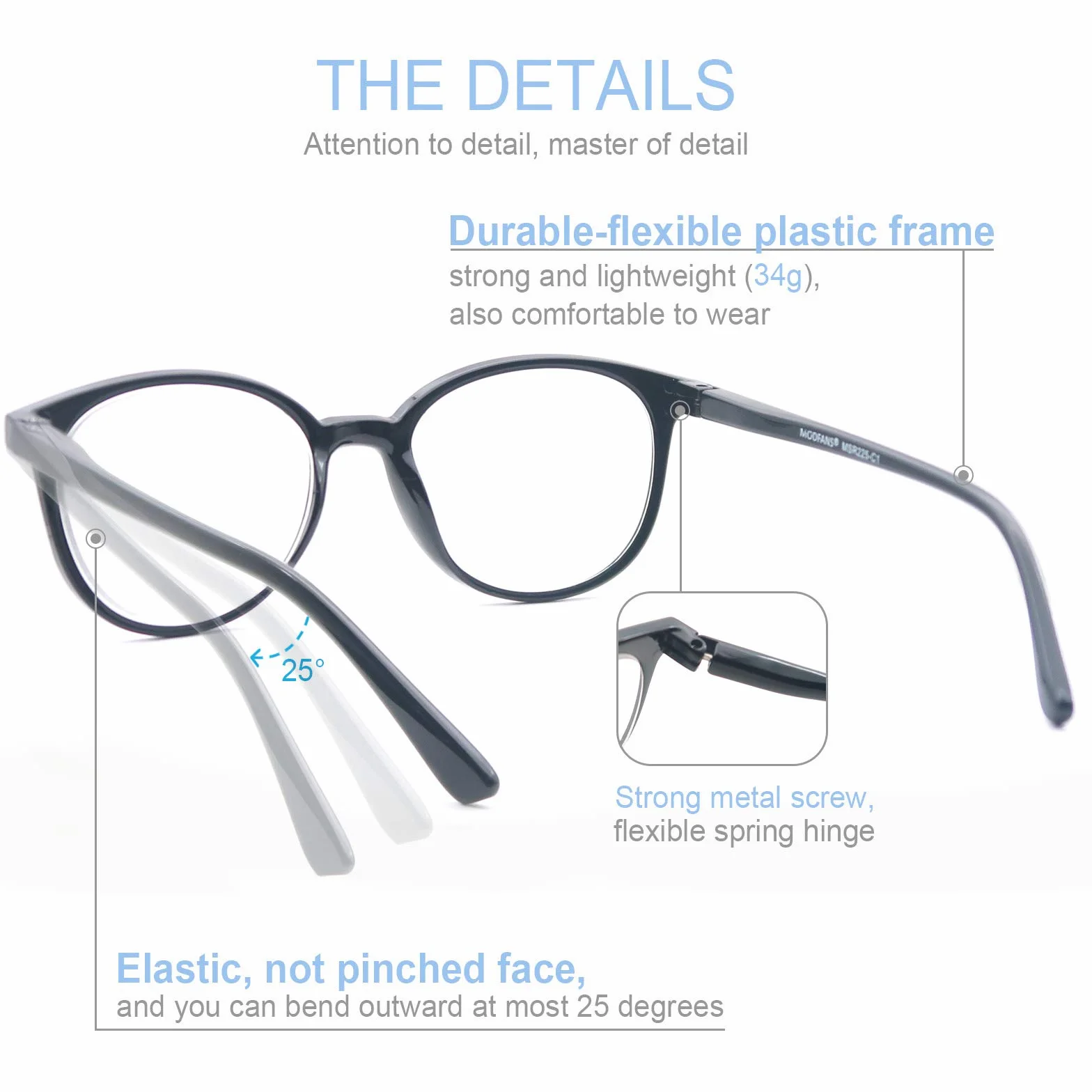 MODFANS Pack de 4 Gafas de Lectura para Presbicia Hombres Mujeres Ligeras Comodas