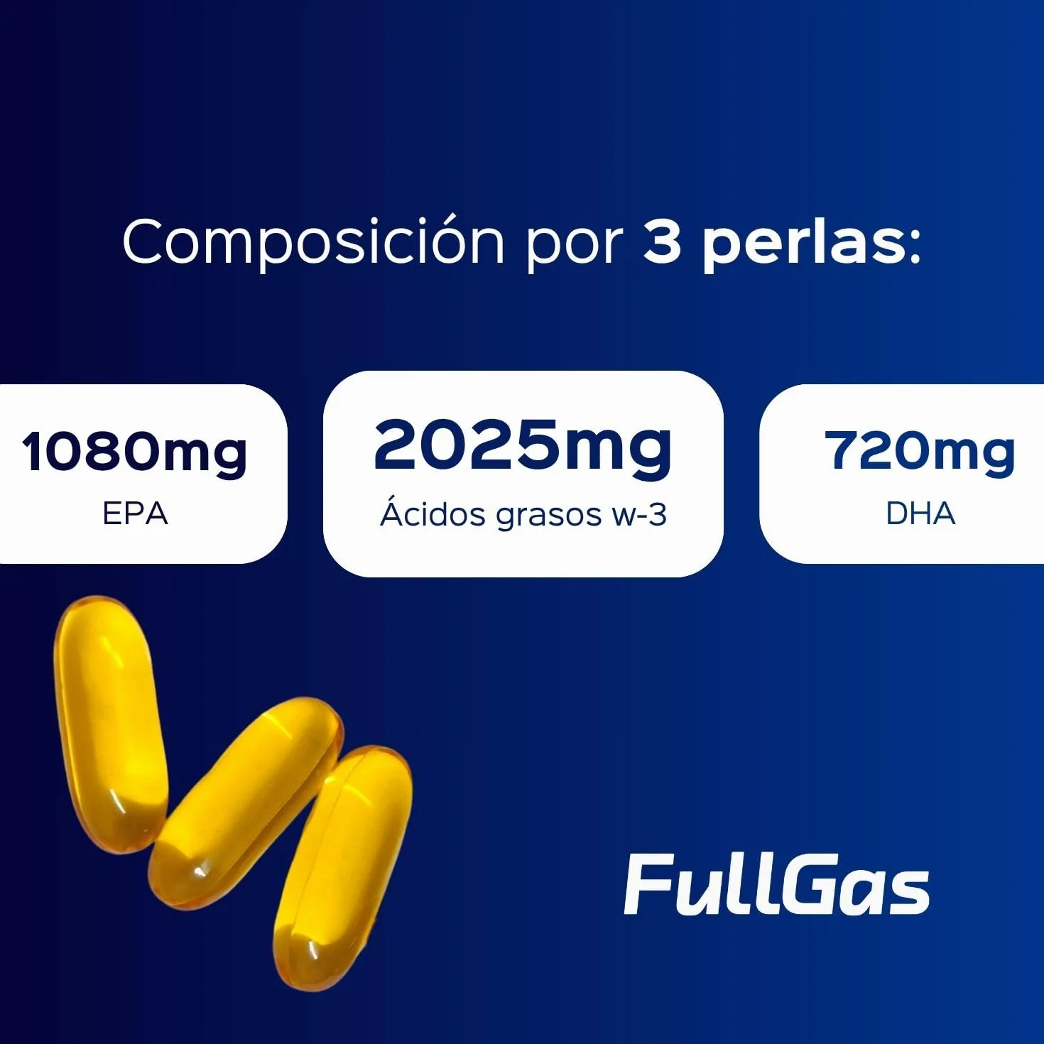 FullGas Omega 3 Aceite de pescado IFOS 360mg EPA 240mg DHA 90 perlas