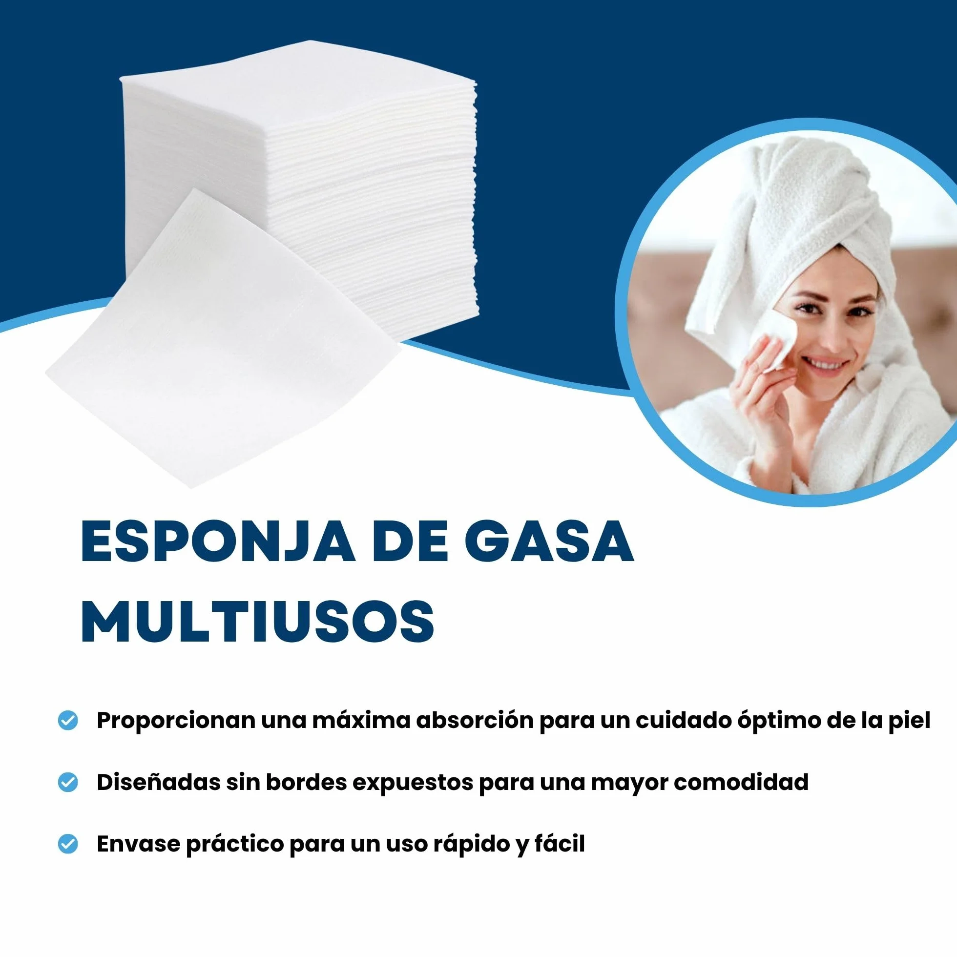 Gasas 4 capas no tejidas 200 uds cura heridas desinfección piel